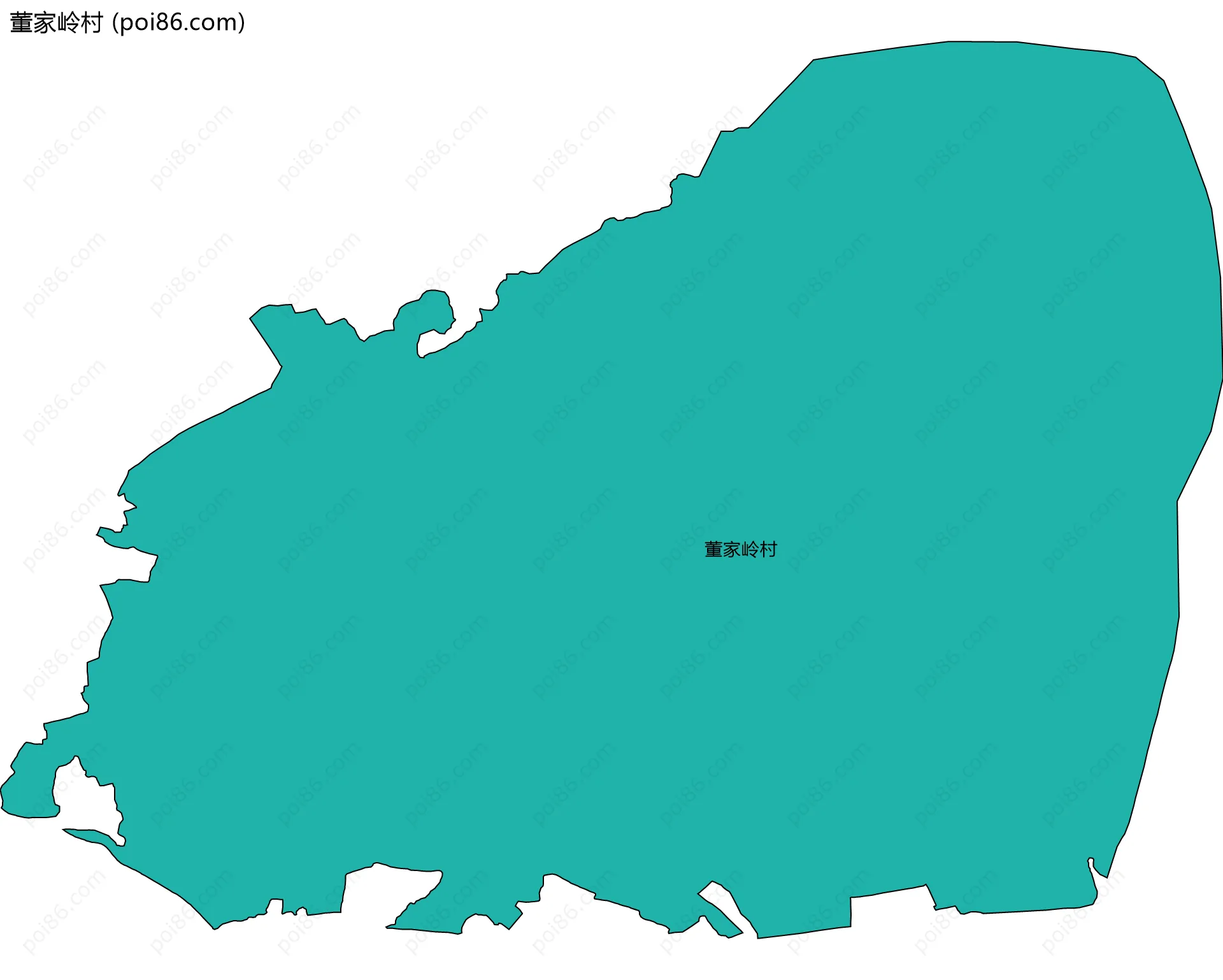 董家岭村边界地图