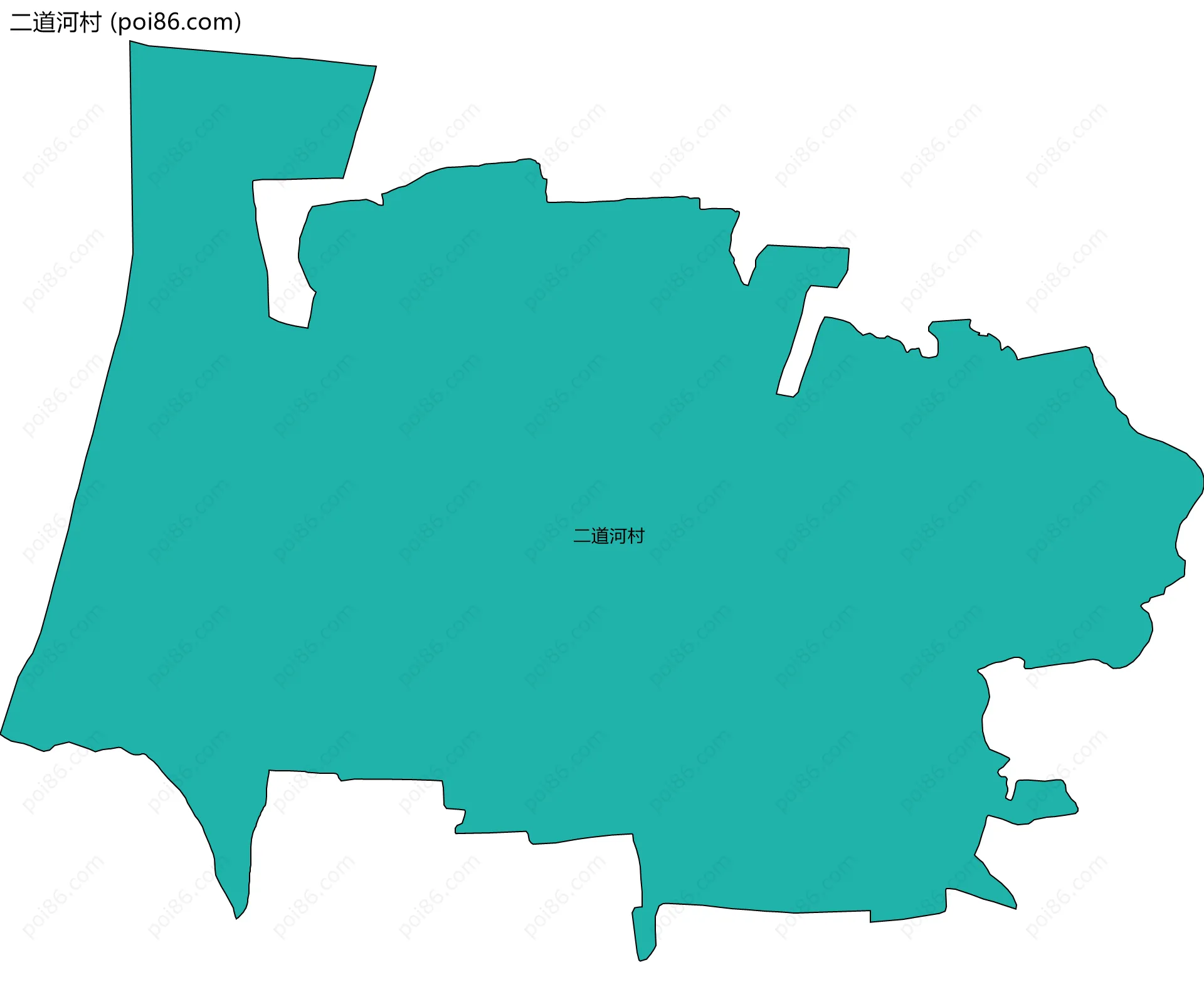 二道河村边界地图