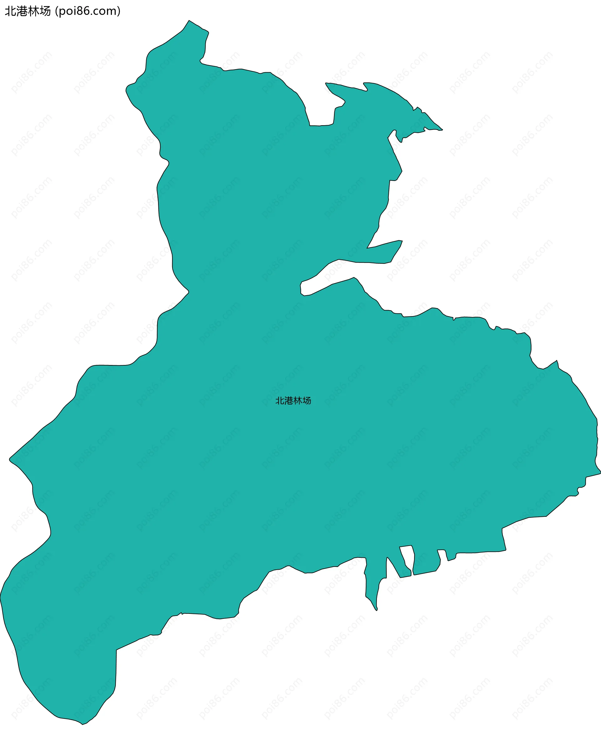北港林场边界地图(五级行政区划)