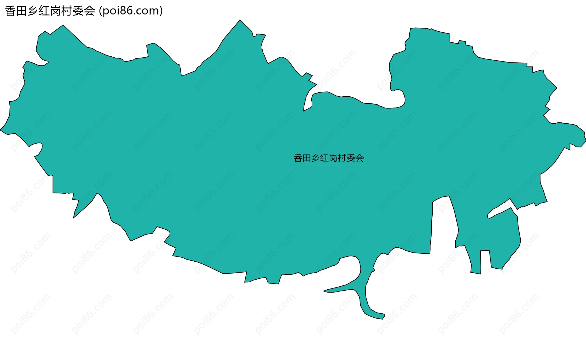 香田乡红岗村委会边界地图
