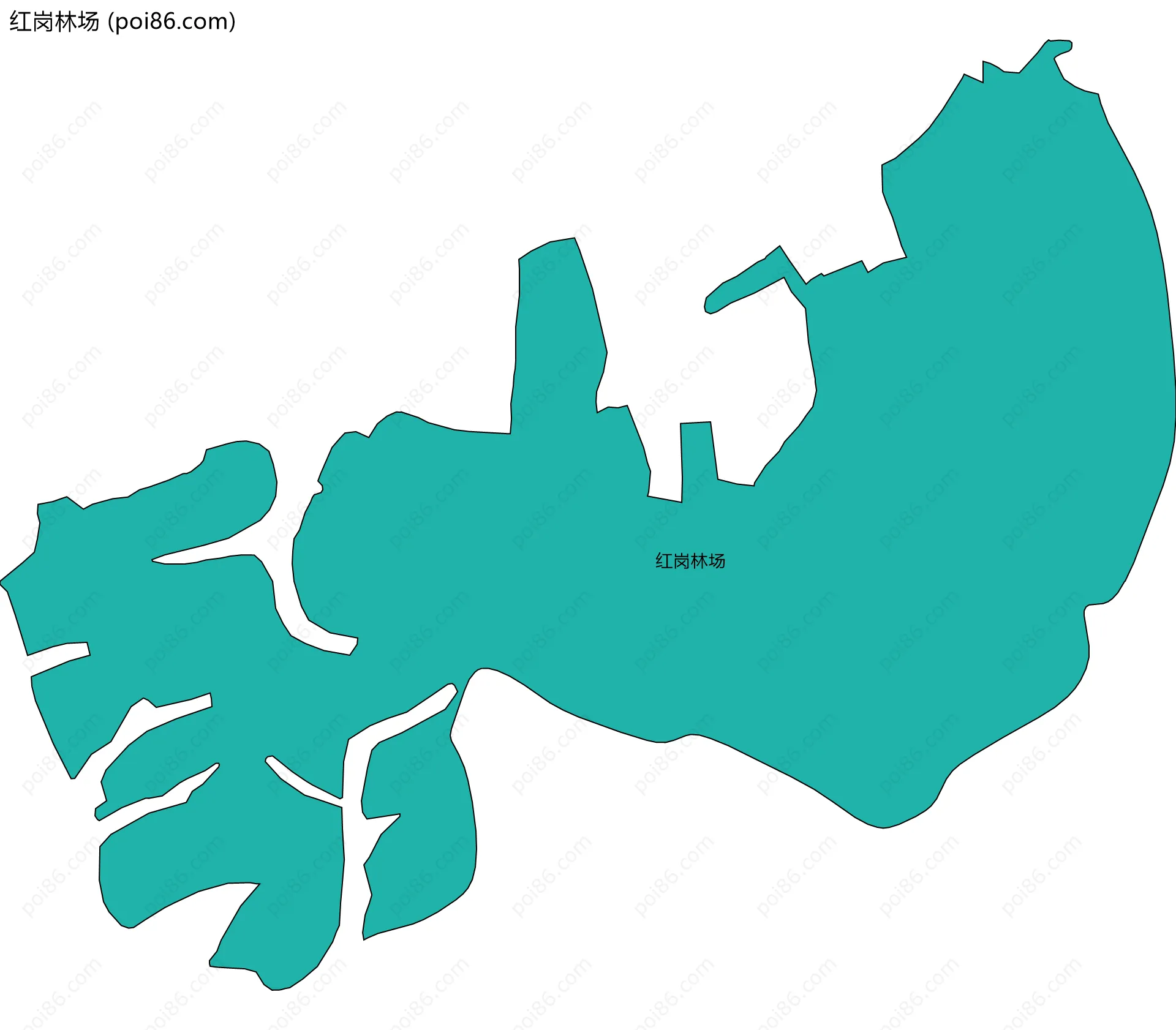 红岗林场边界地图