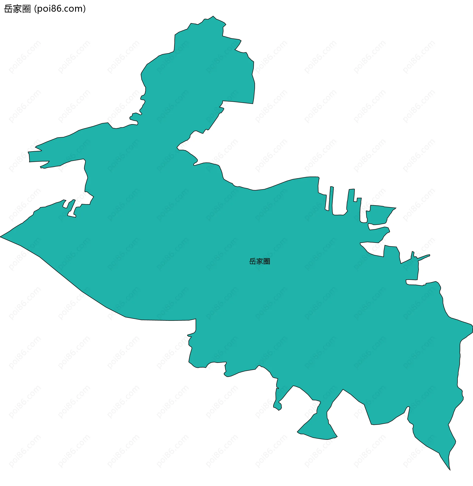 岳家圈边界地图