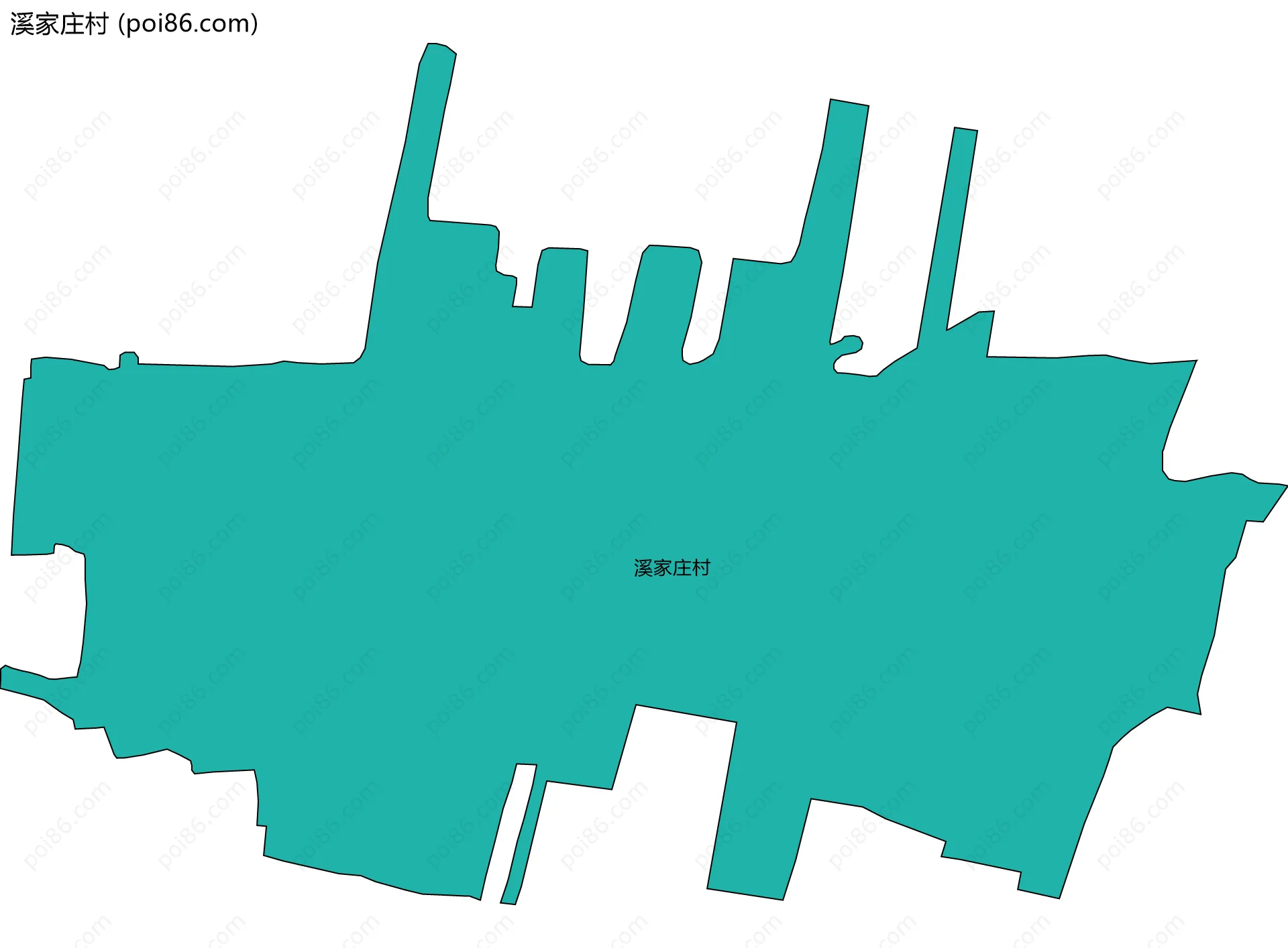 溪家庄村边界地图