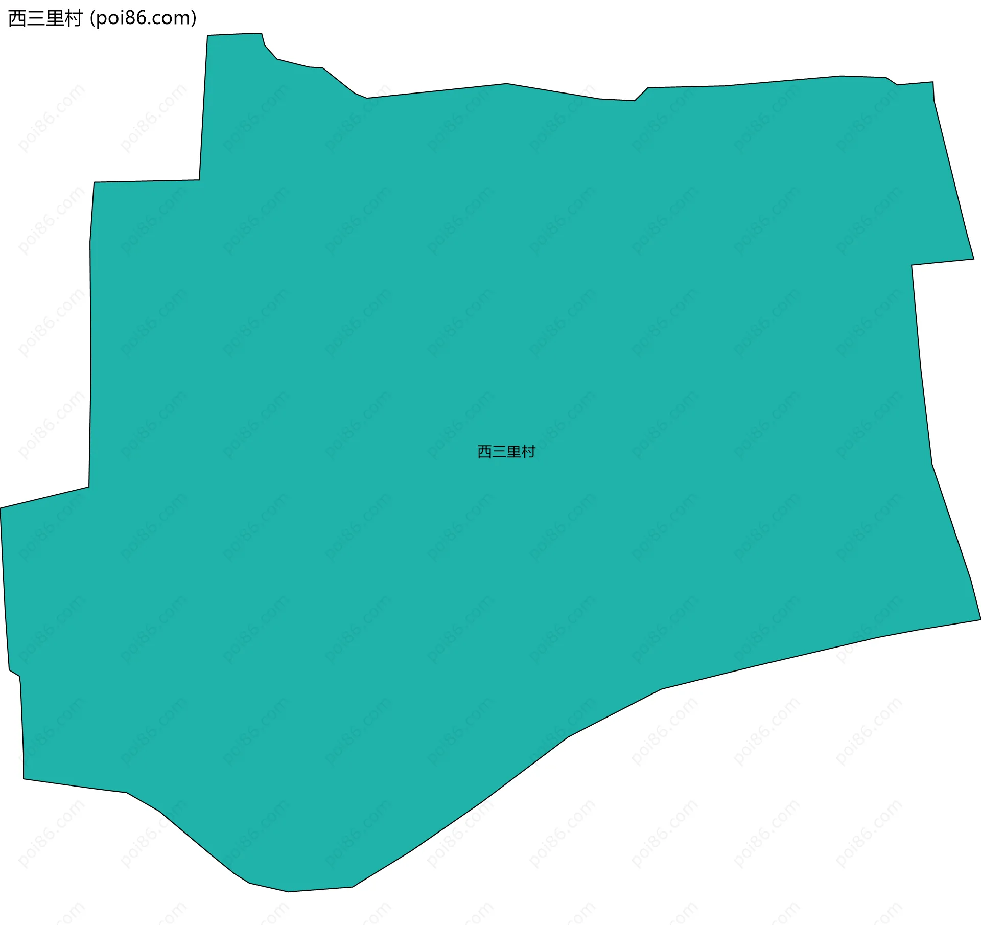 西三里村边界地图