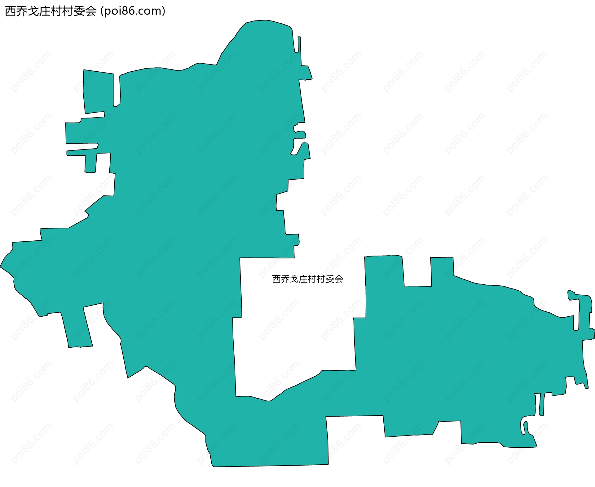 西乔戈庄村村委会边界地图