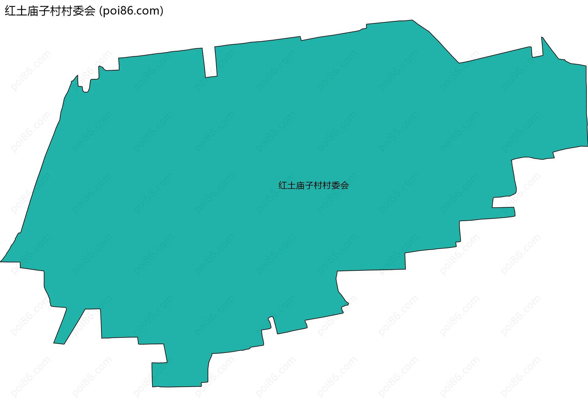 红土庙子村村委会边界地图