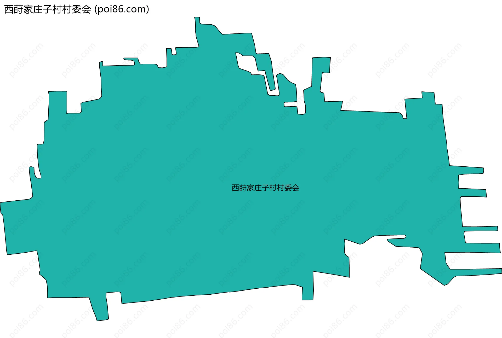 西莳家庄子村村委会边界地图