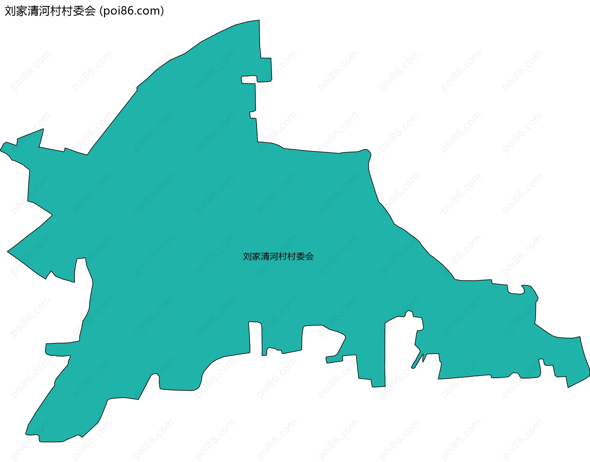 刘家清河村村委会边界地图