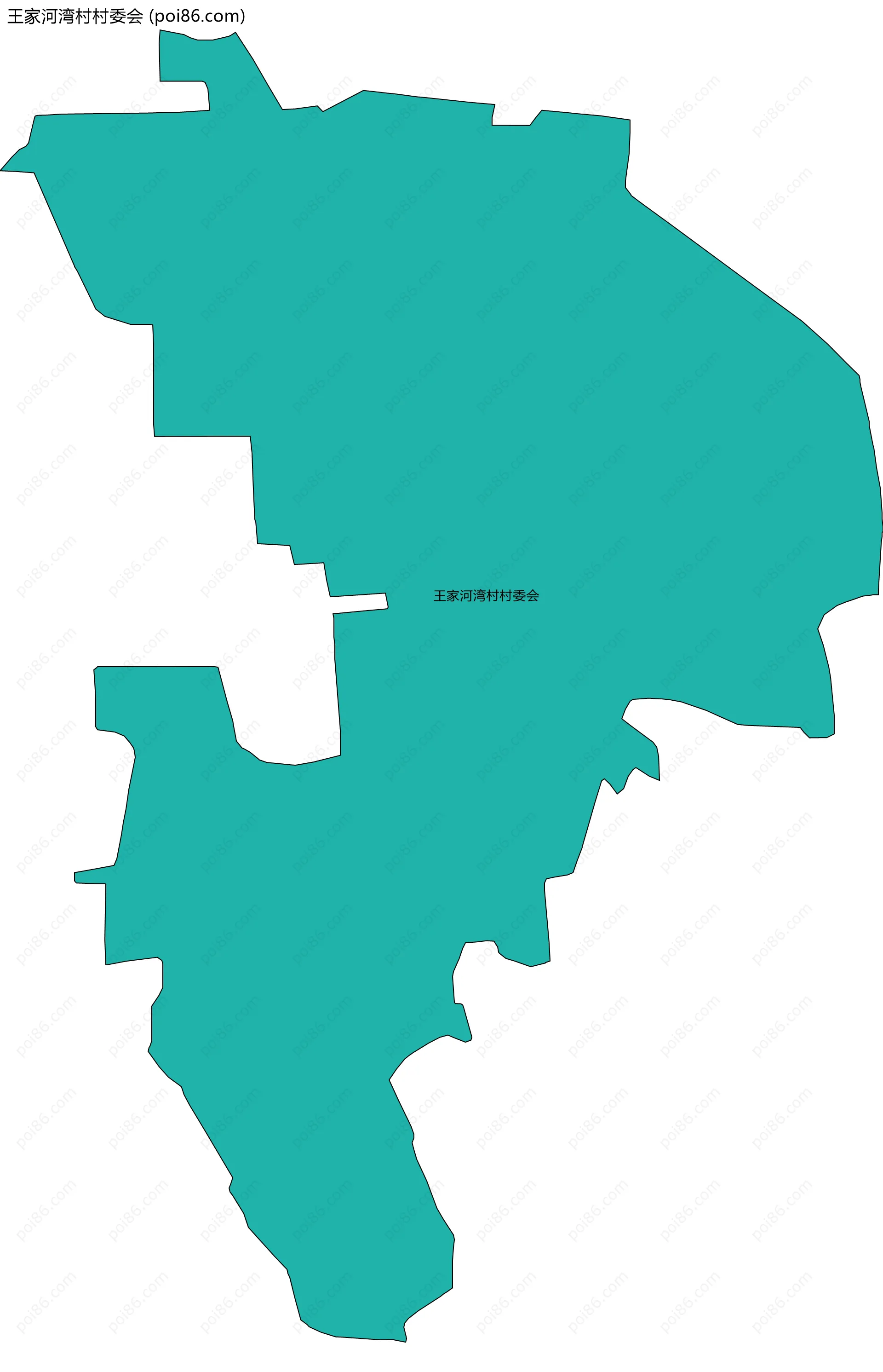 王家河湾村村委会边界地图