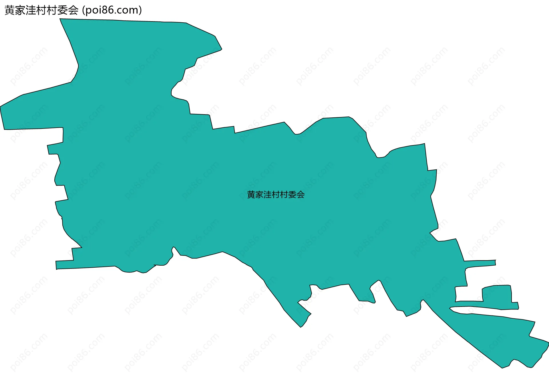 黄家洼村村委会边界地图