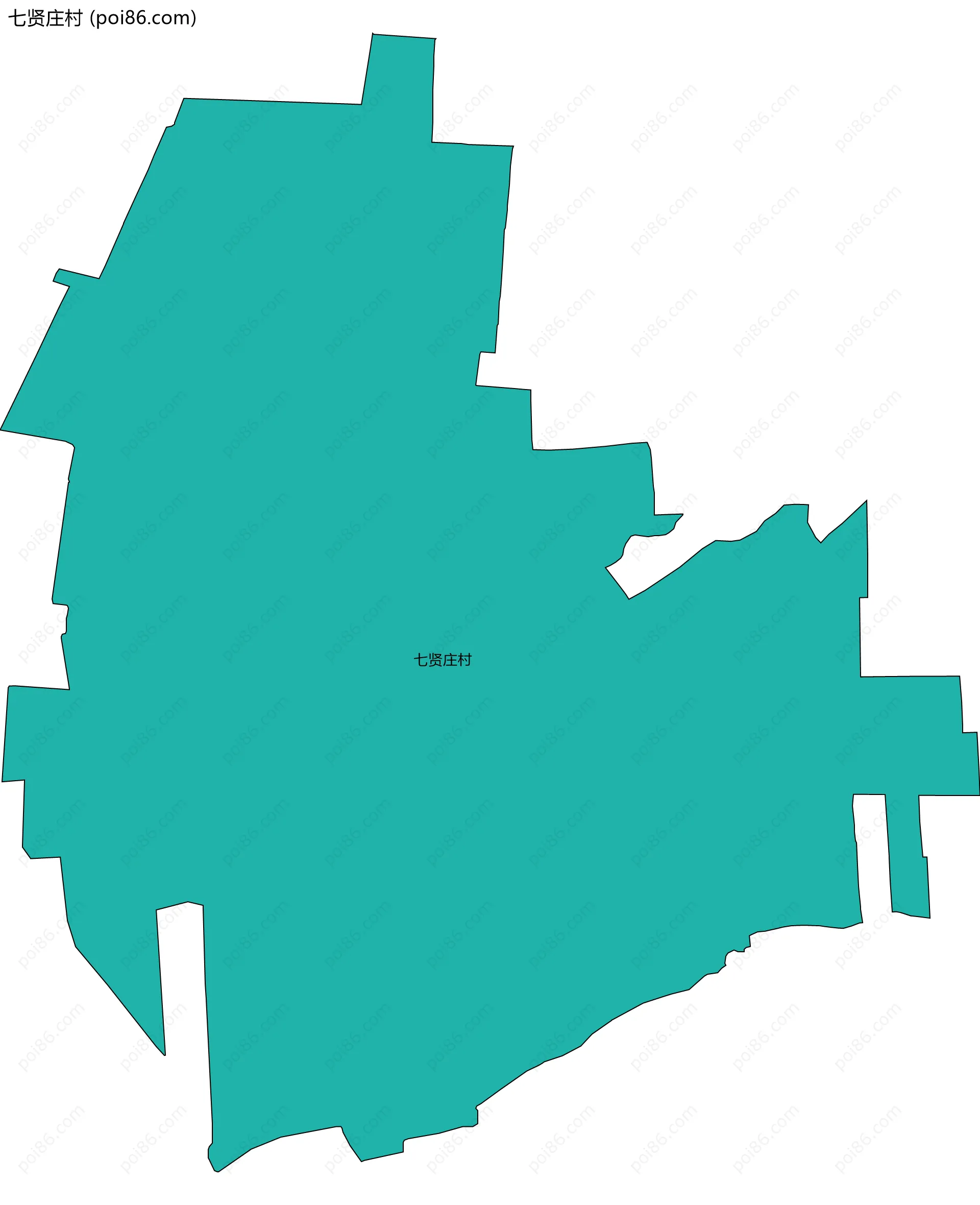 七贤庄村边界地图