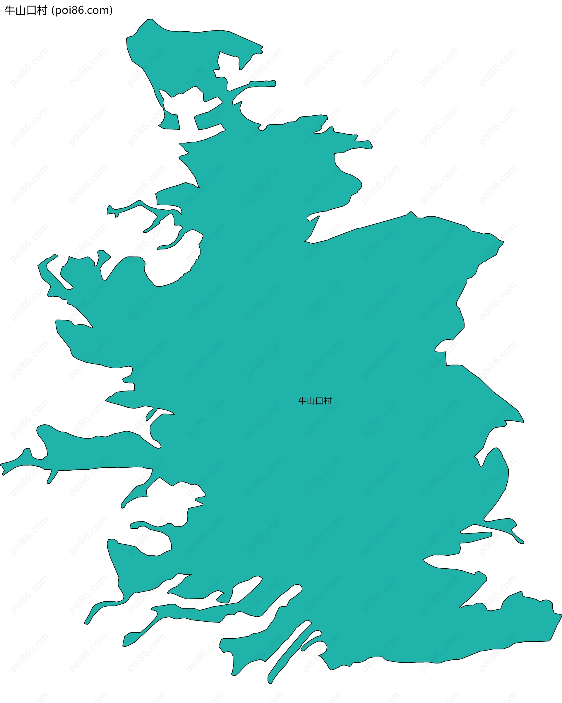 牛山口村边界地图