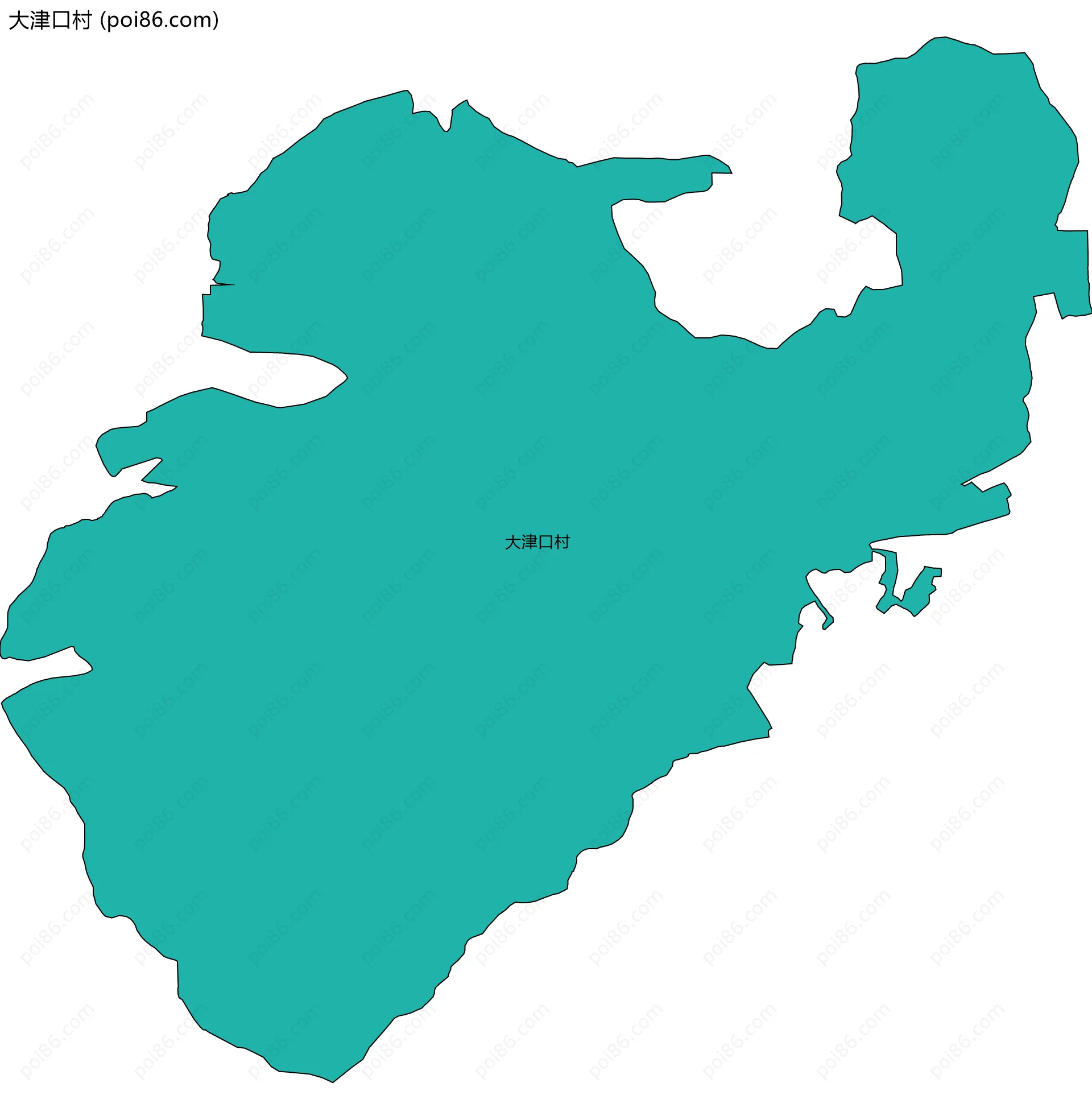 大津口村边界地图