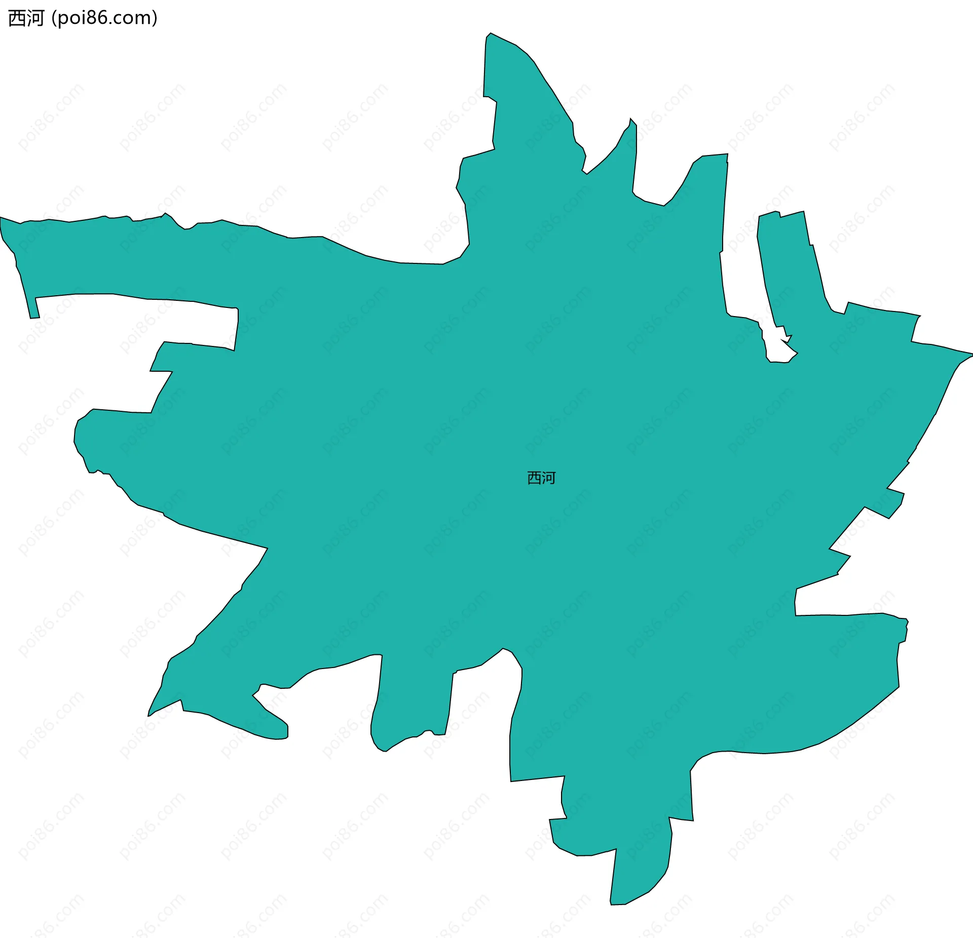 西河边界地图