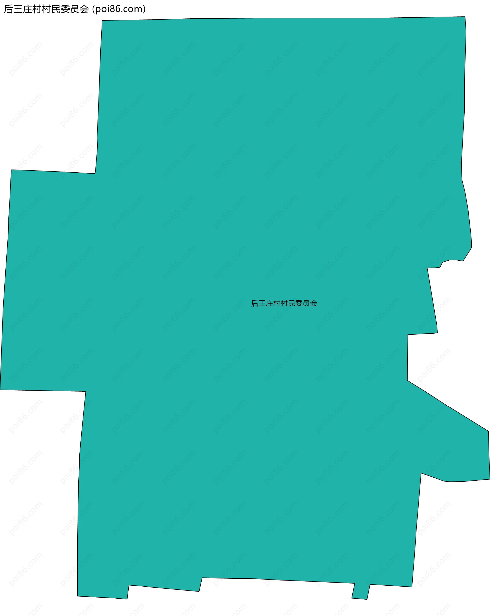 后王庄村村民委员会边界地图