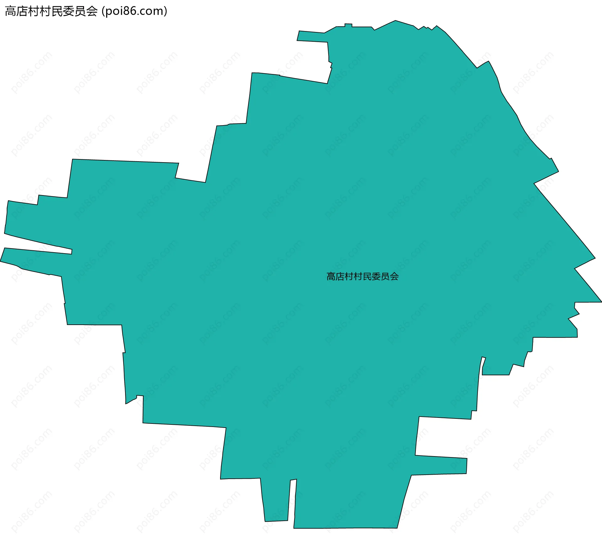 高店村村民委员会边界地图