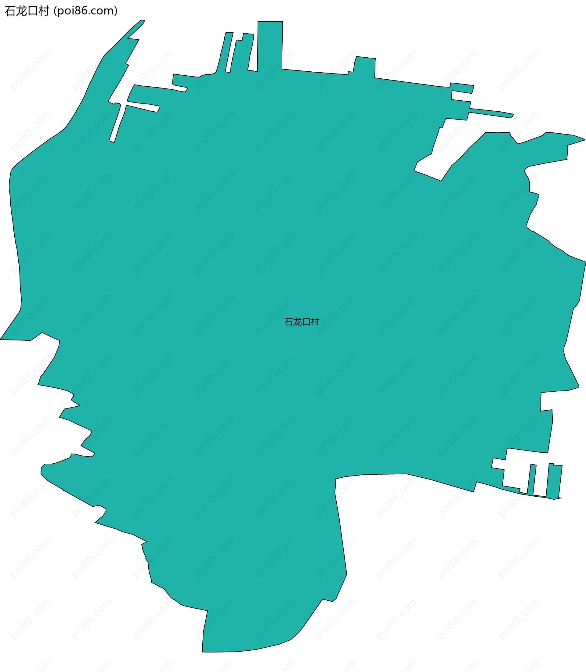 石龙口村边界地图