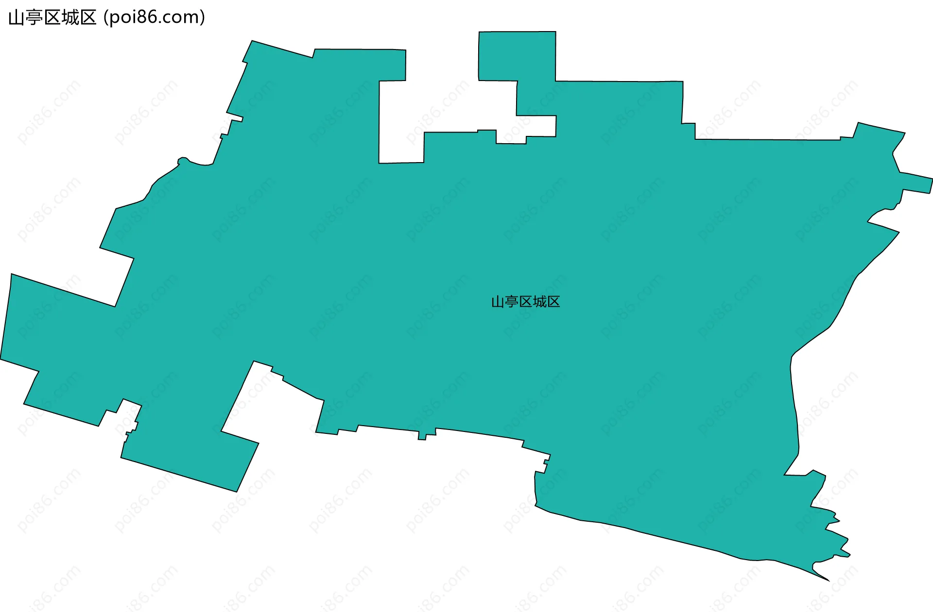山亭区城区边界地图