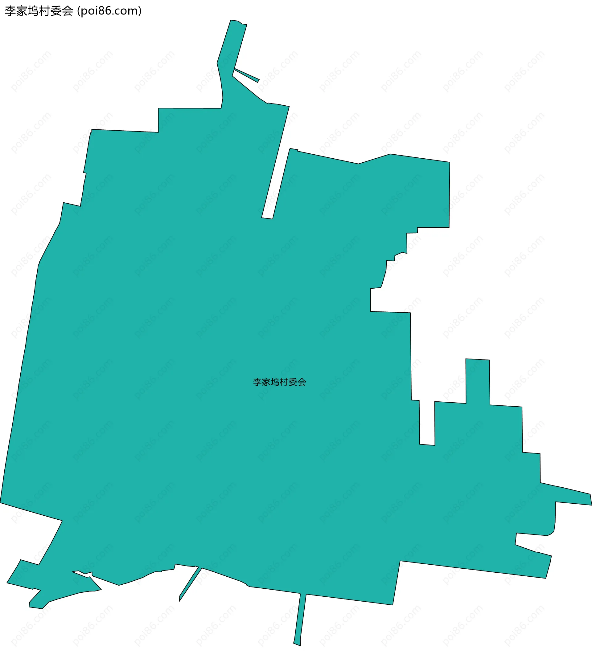 李家坞村委会边界地图
