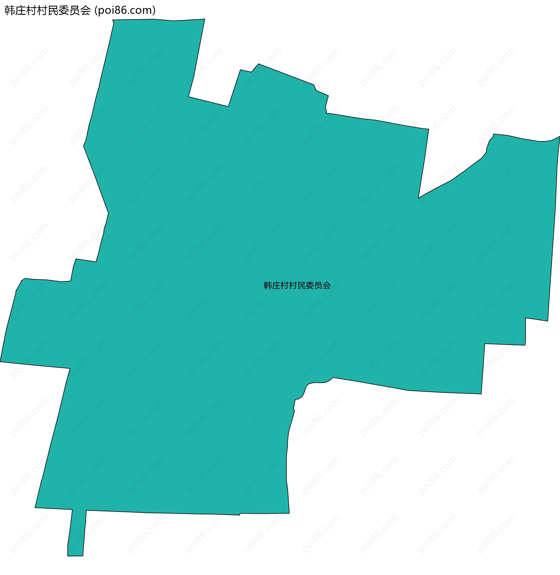 韩庄村村民委员会边界地图