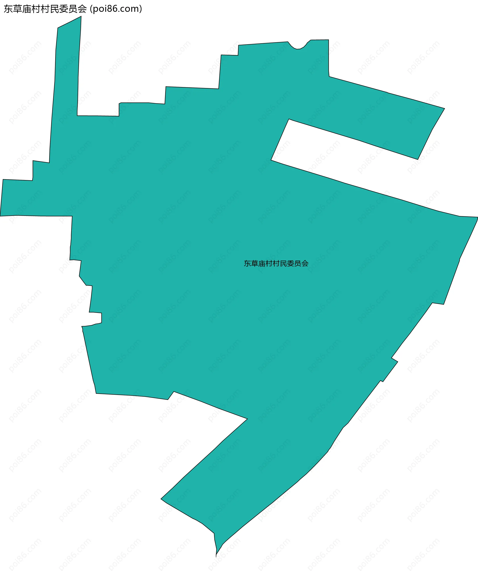 东草庙村村民委员会边界地图