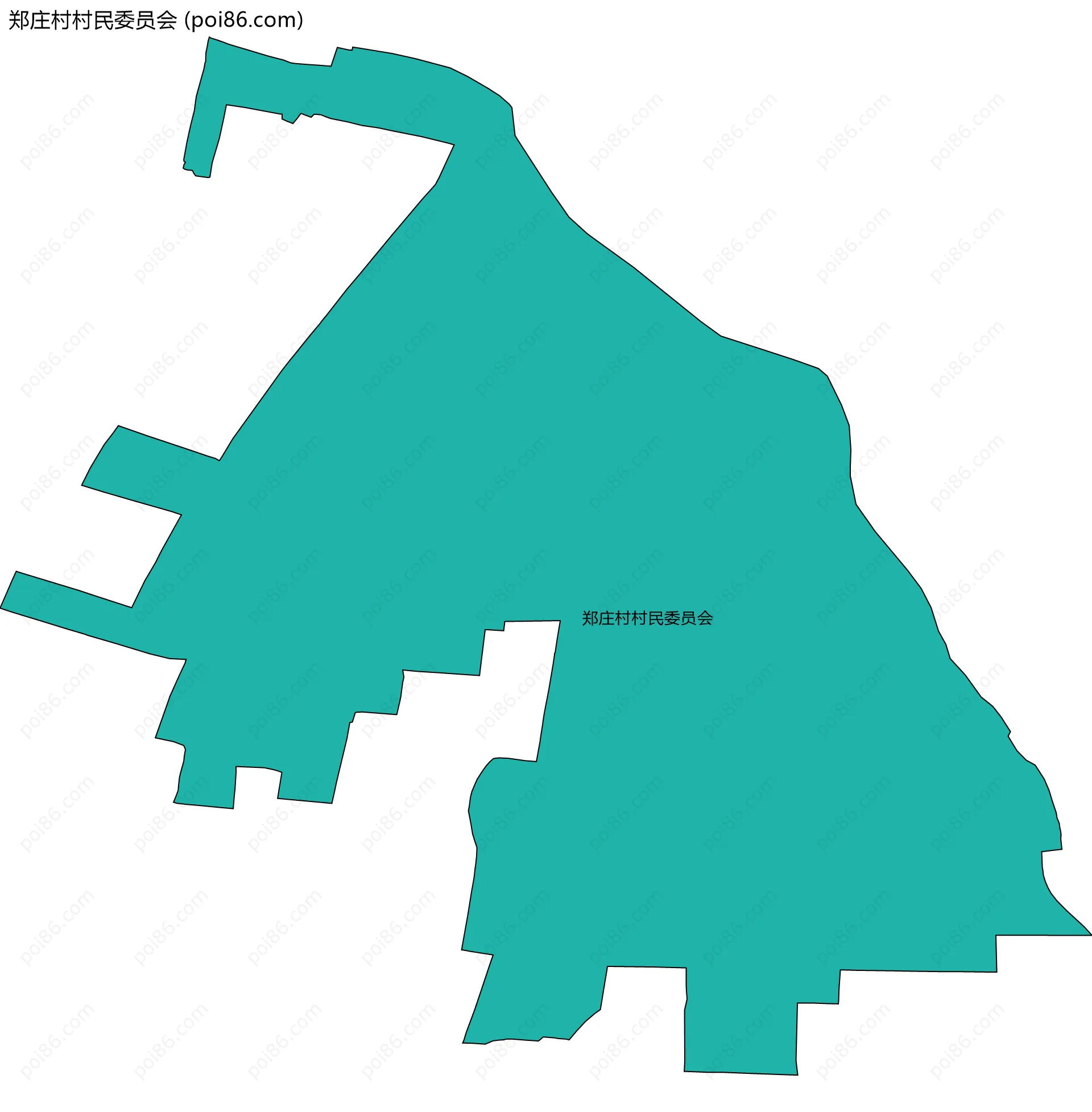 郑庄村村民委员会边界地图