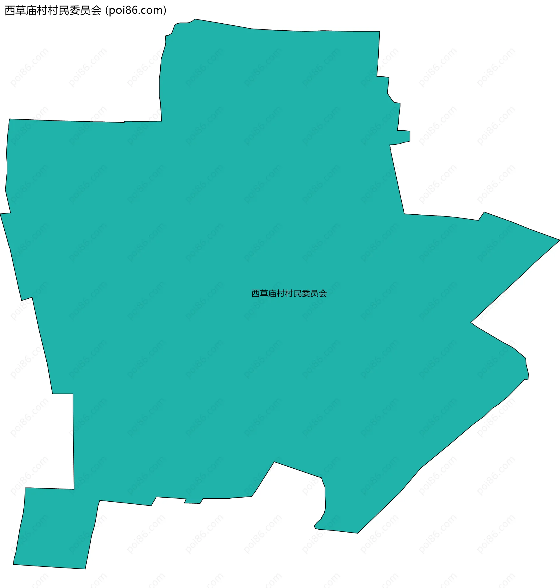 西草庙村村民委员会边界地图