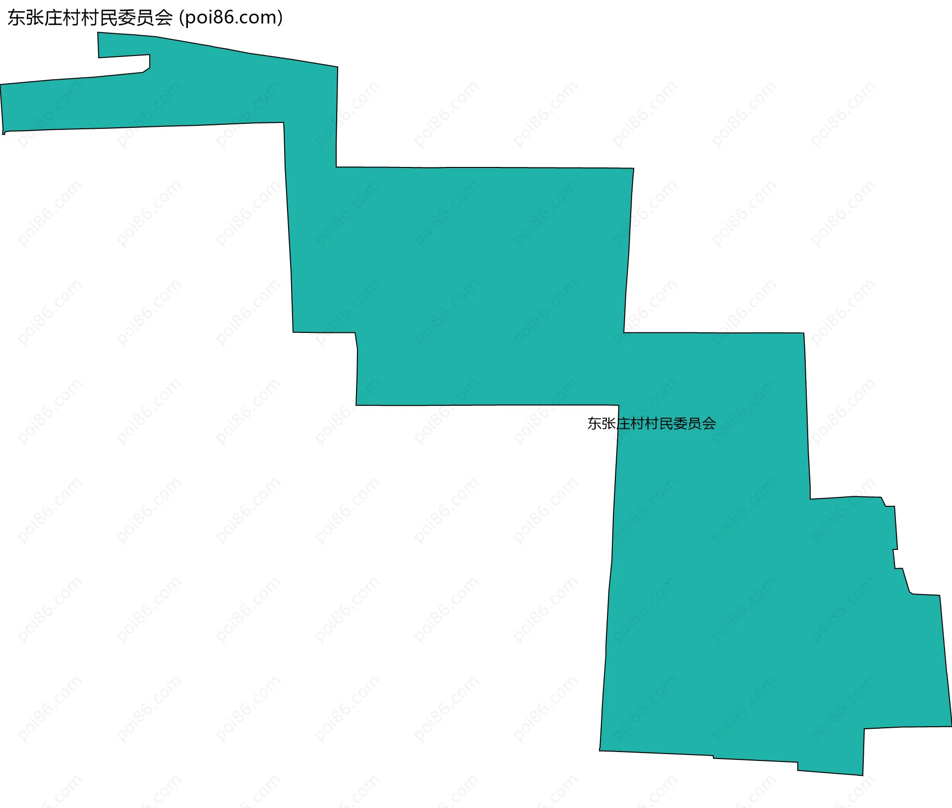 东张庄村村民委员会边界地图