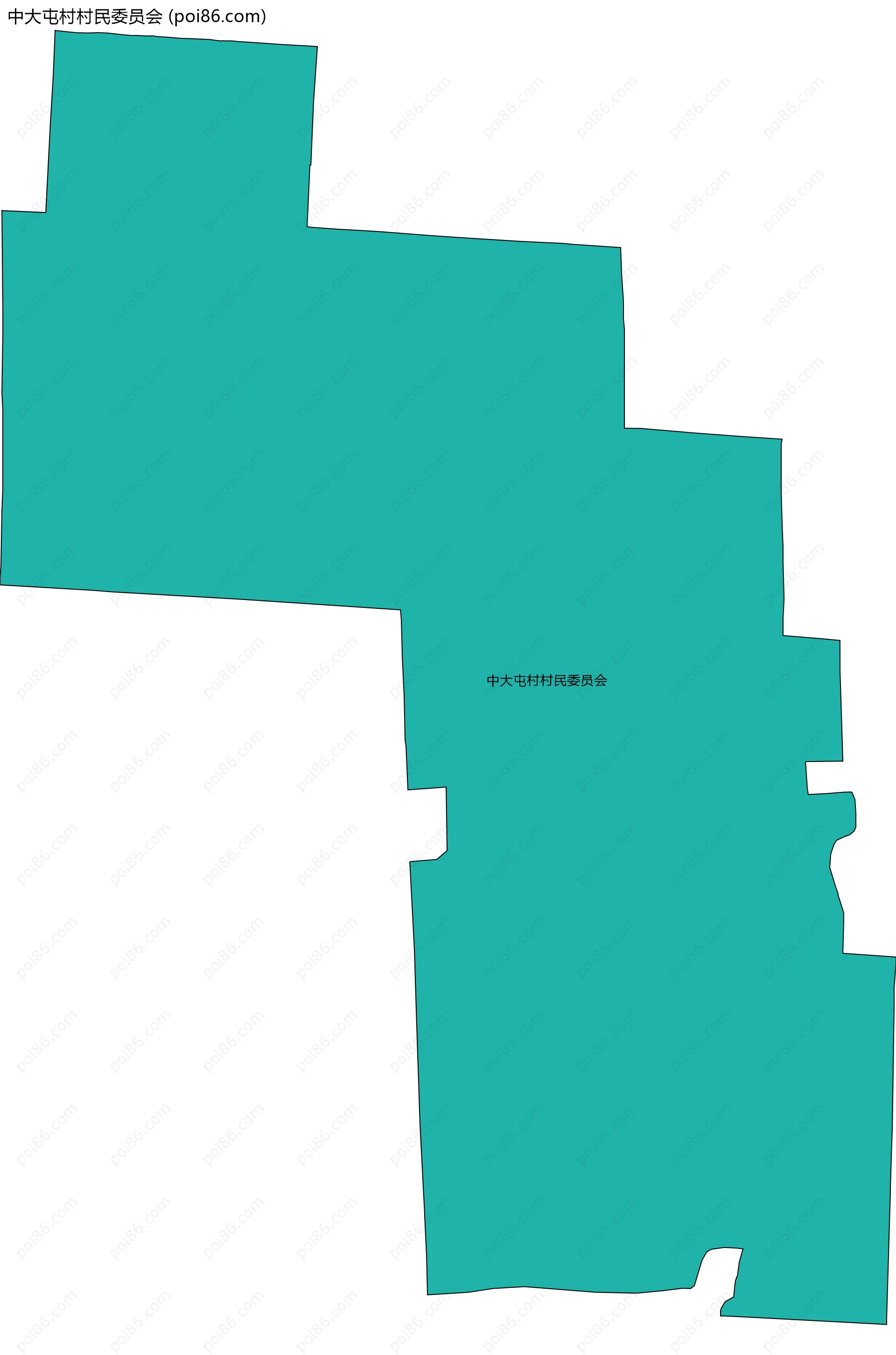 中大屯村村民委员会边界地图