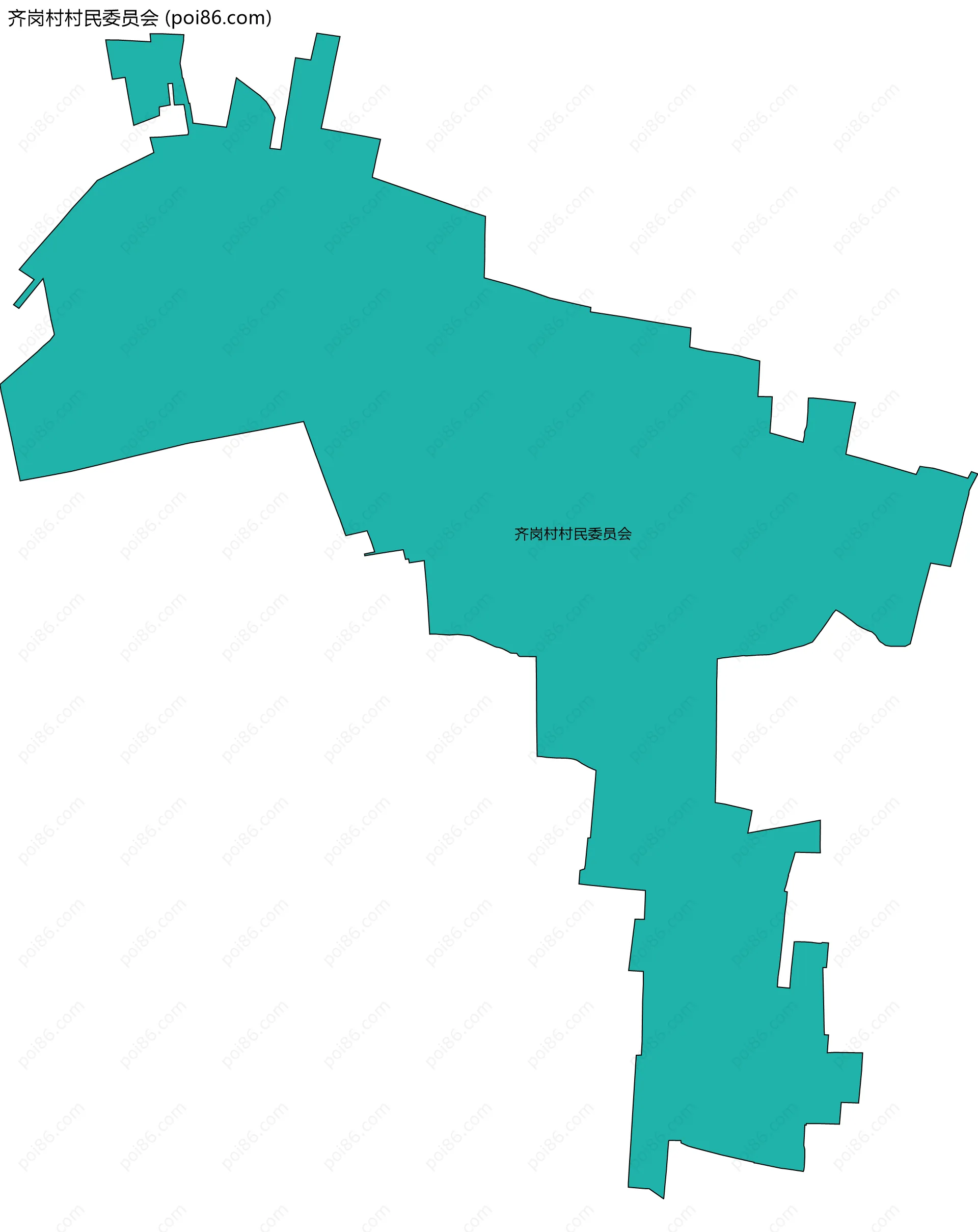 齐岗村村民委员会边界地图
