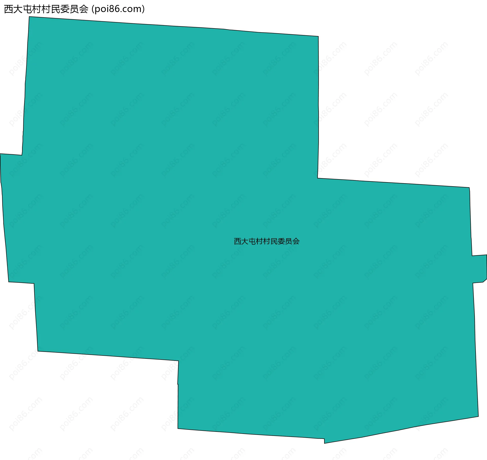 西大屯村村民委员会边界地图