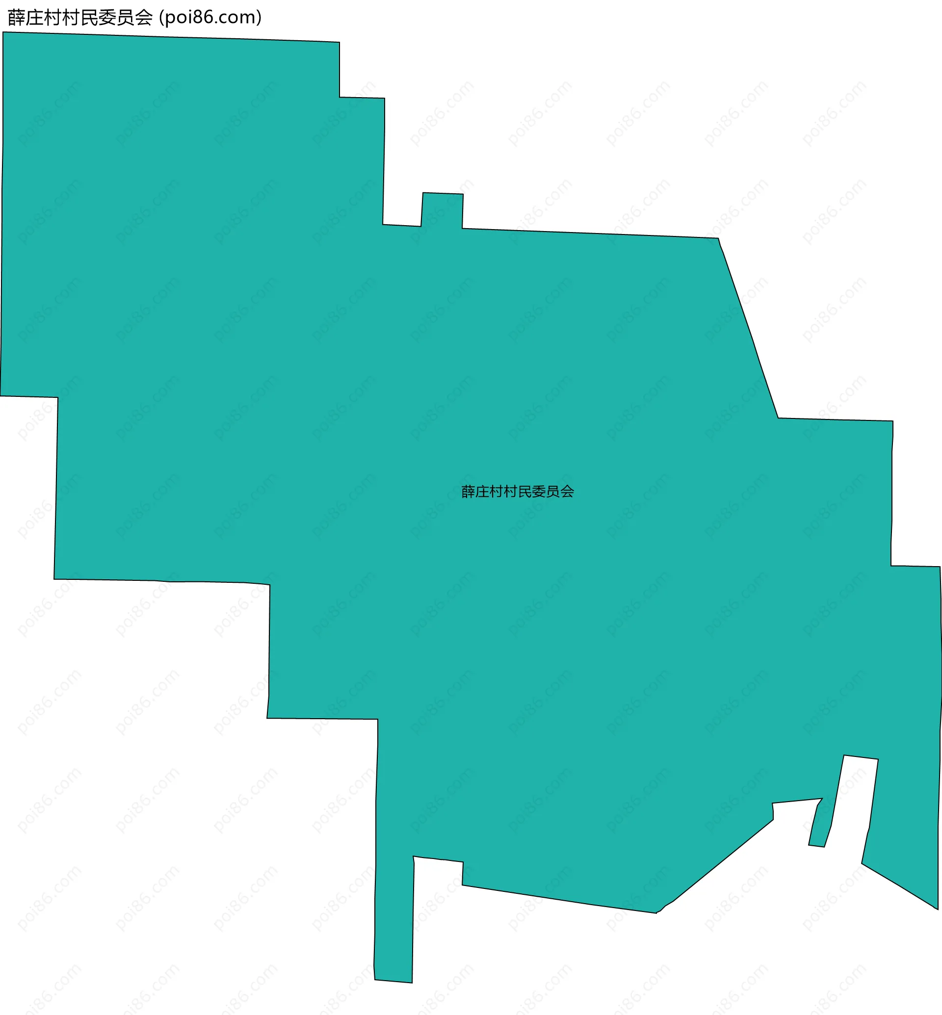 薛庄村村民委员会边界地图