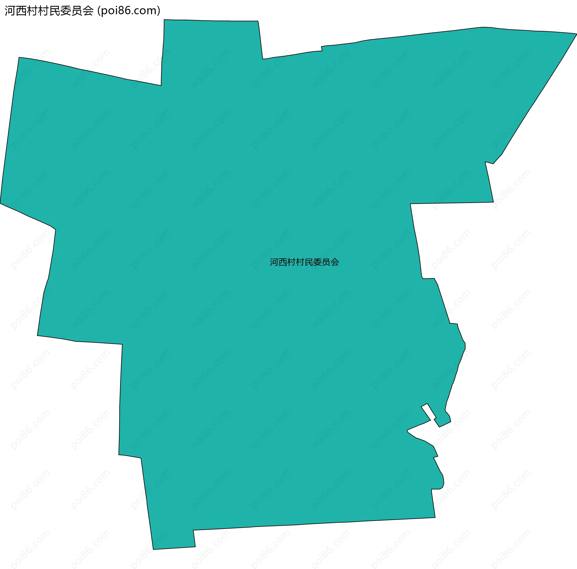 河西村村民委员会边界地图