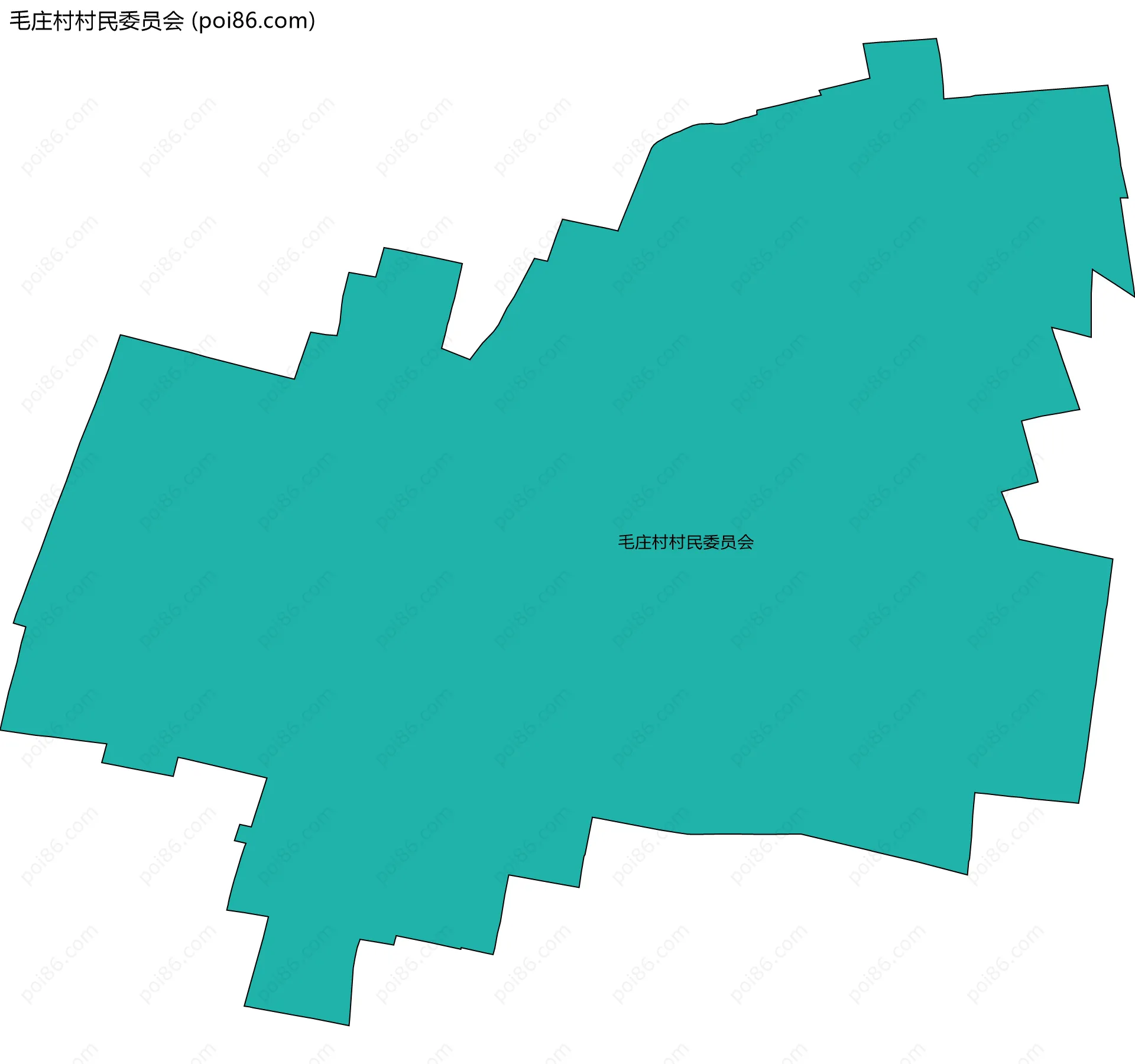 毛庄村村民委员会边界地图