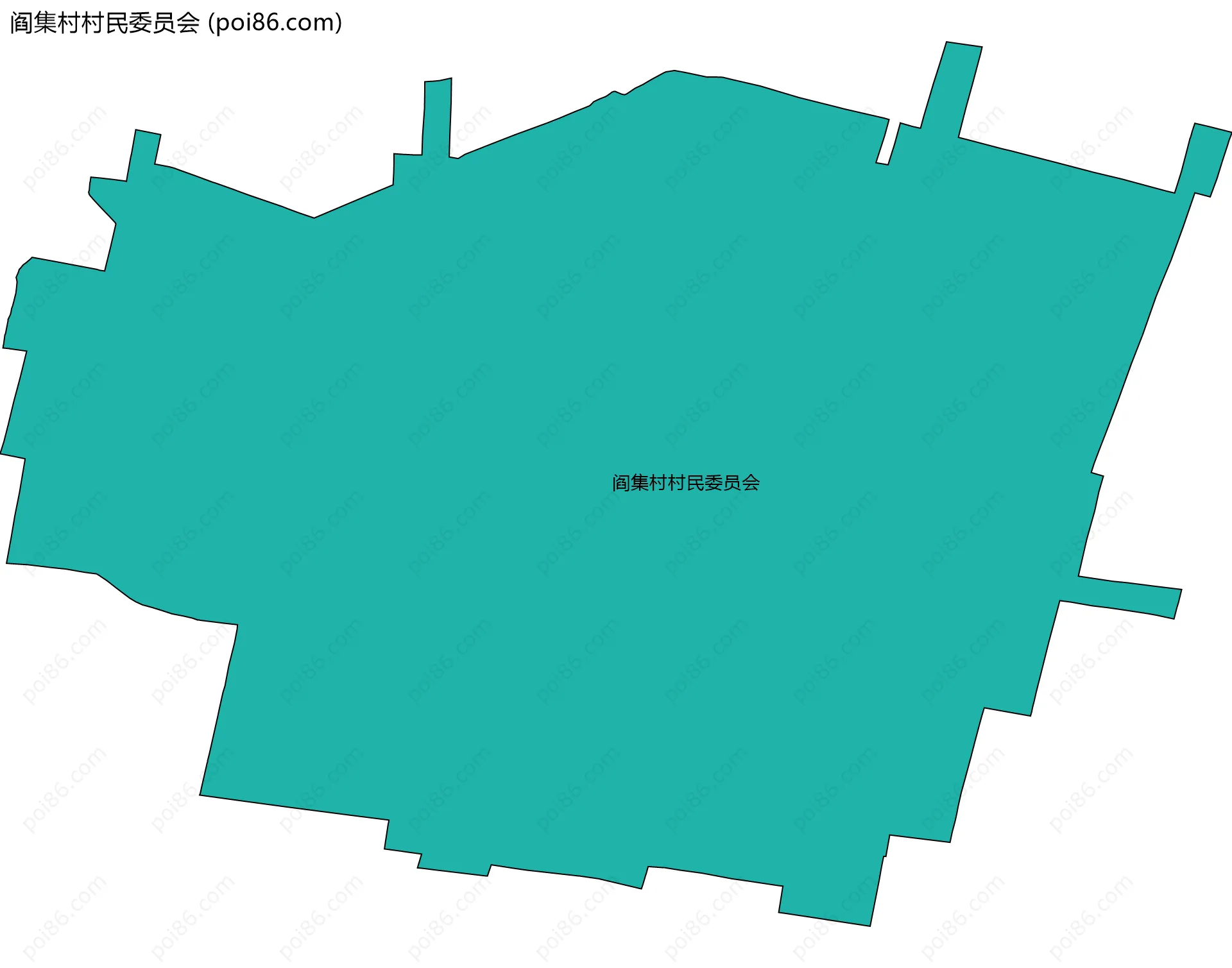 阎集村村民委员会边界地图