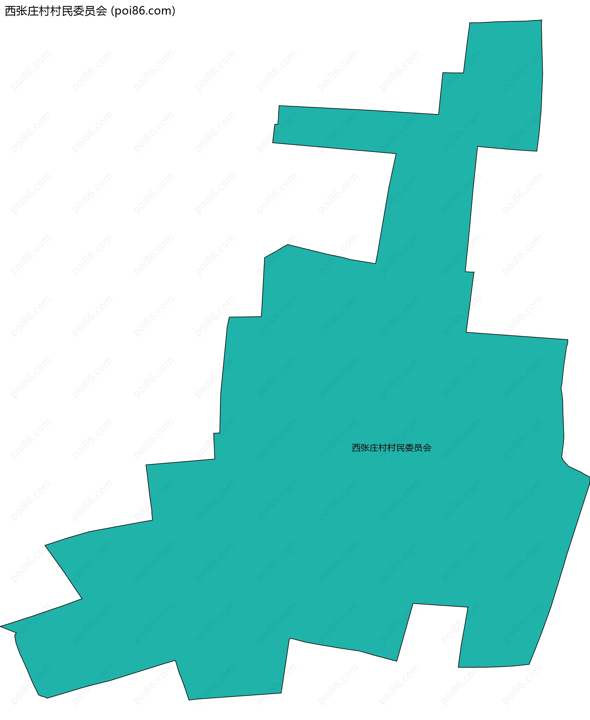 西张庄村村民委员会边界地图
