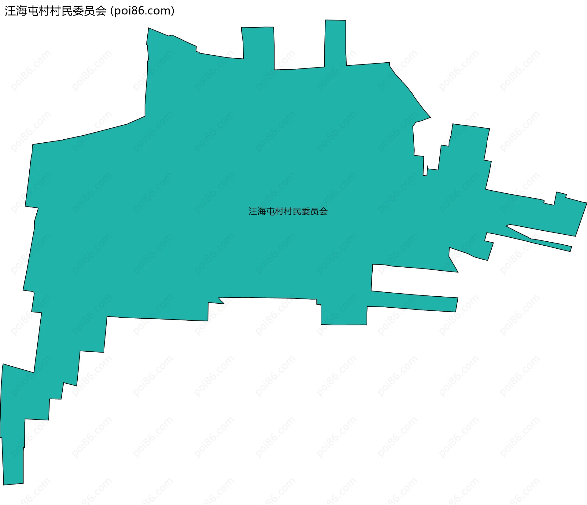 汪海屯村村民委员会边界地图