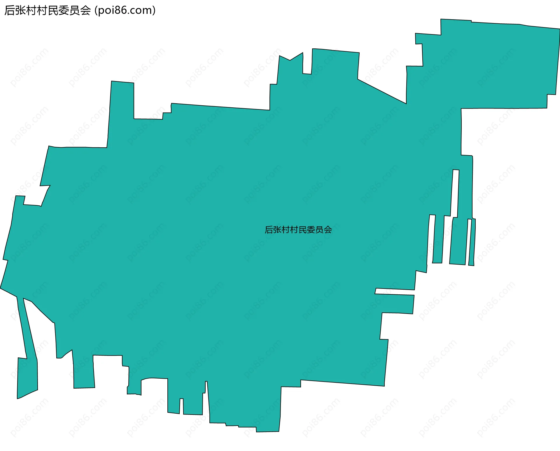 后张村村民委员会边界地图