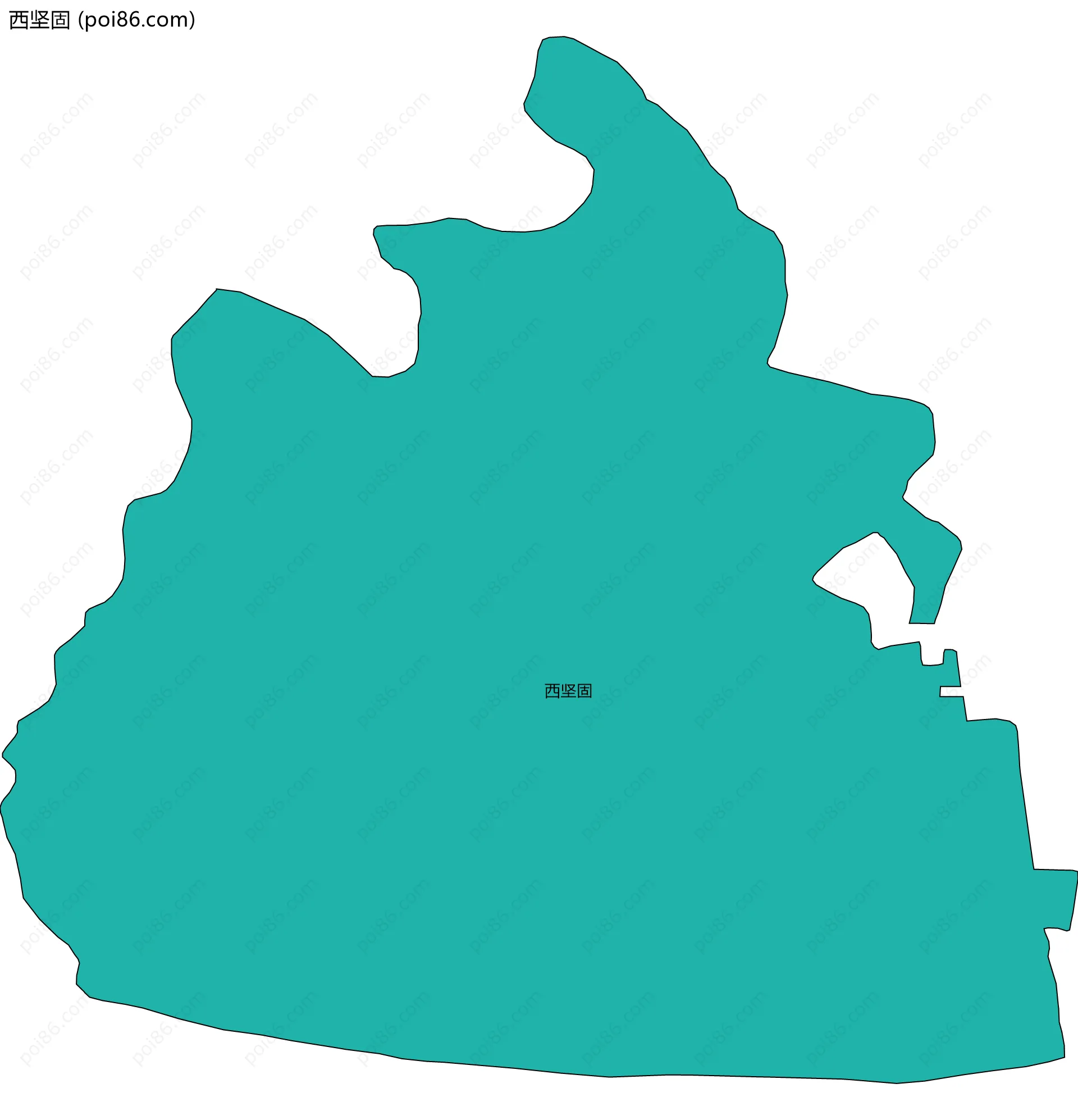 西坚固边界地图