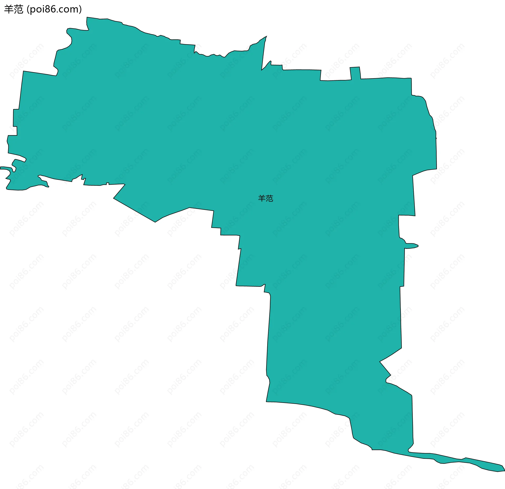 羊范边界地图
