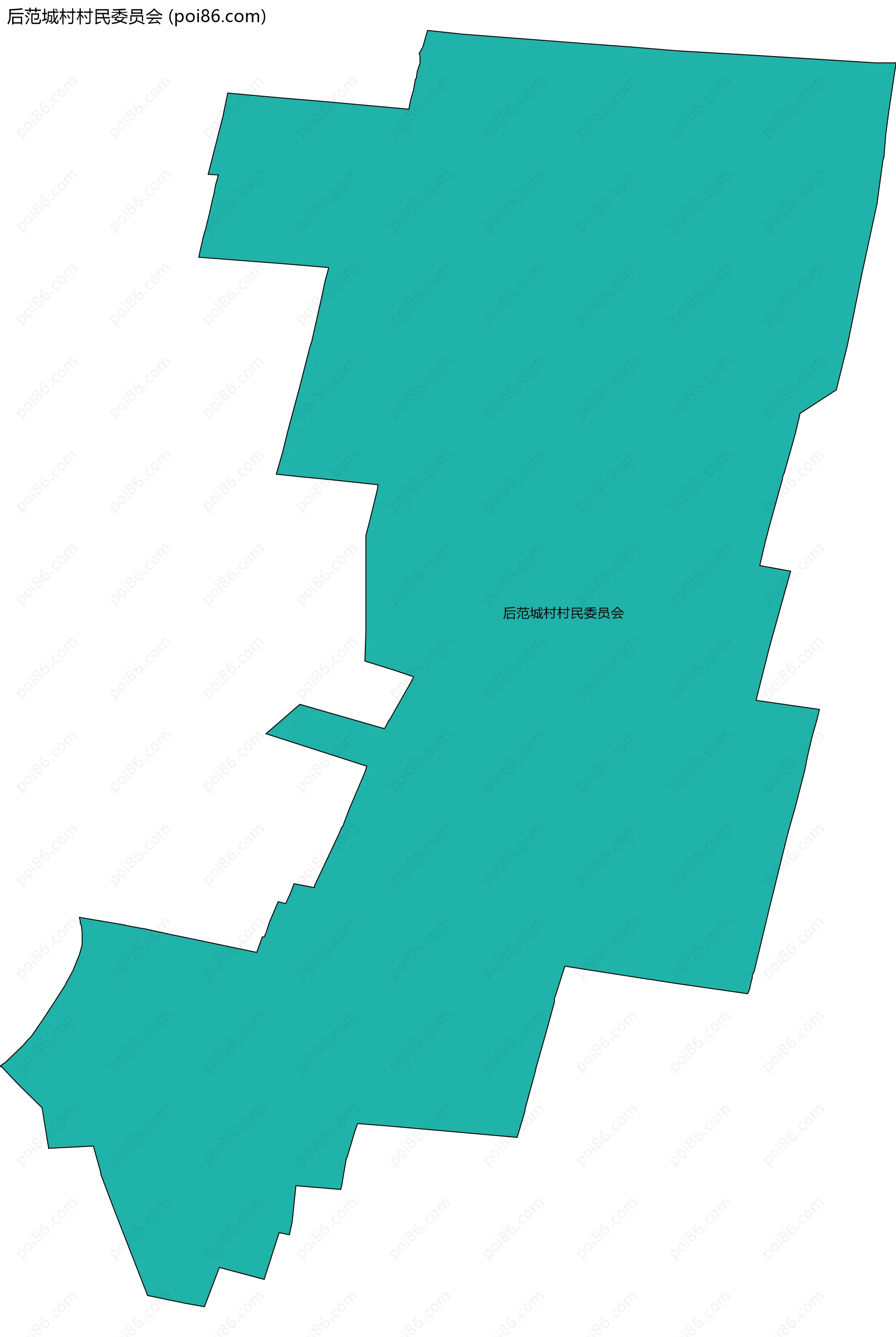 后范城村村民委员会边界地图