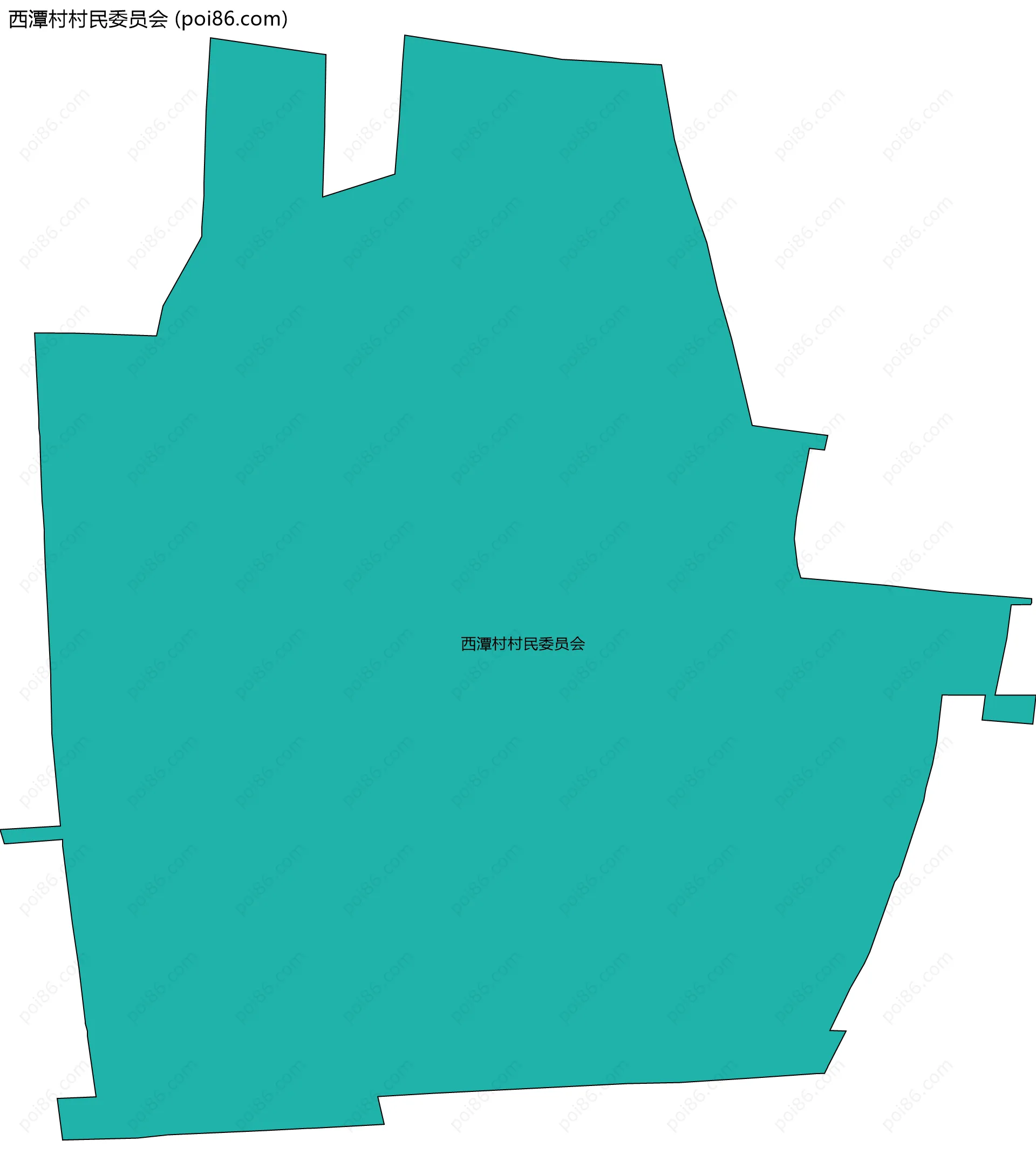 西潭村村民委员会边界地图