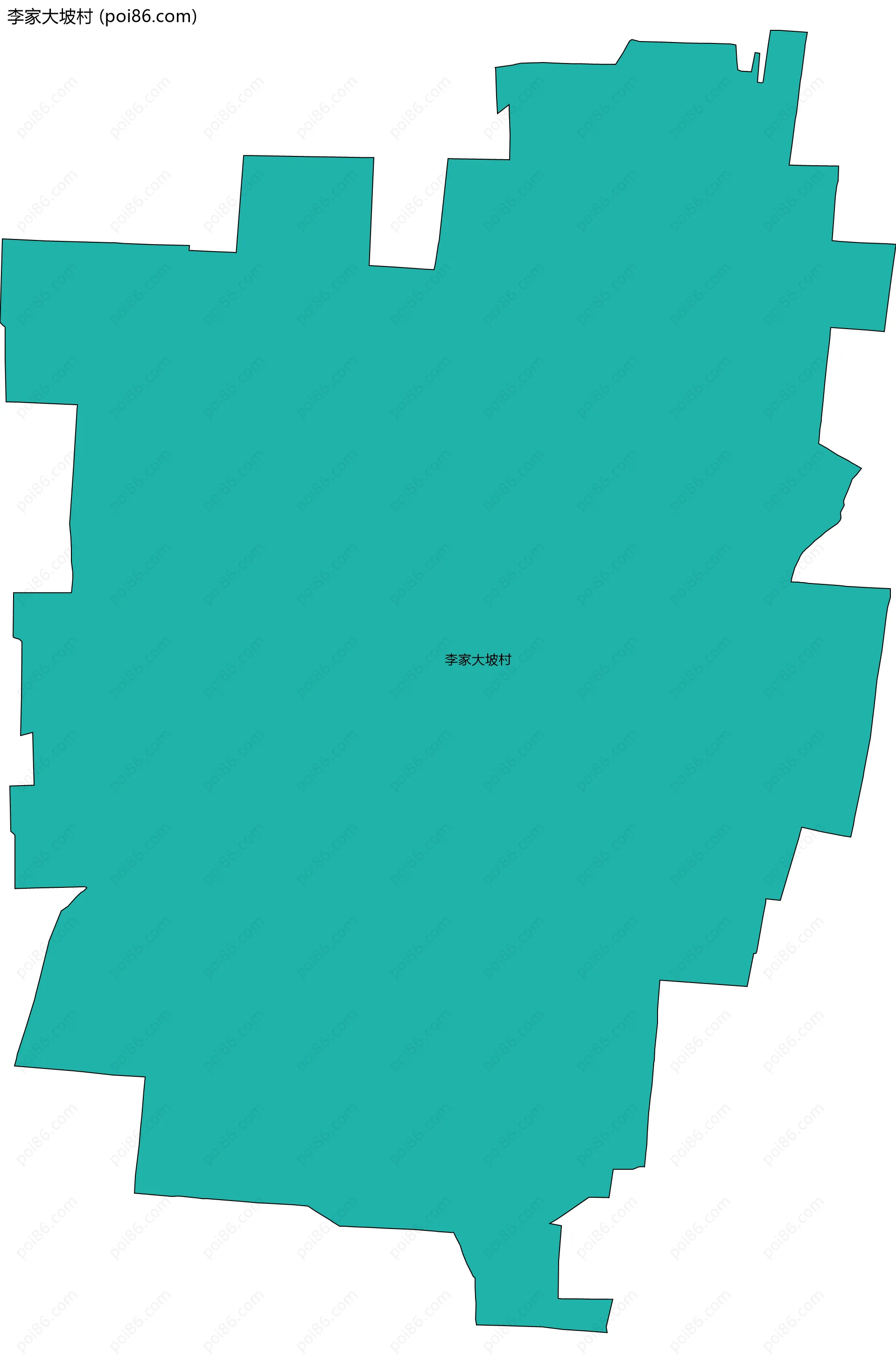 李家大坡村边界地图
