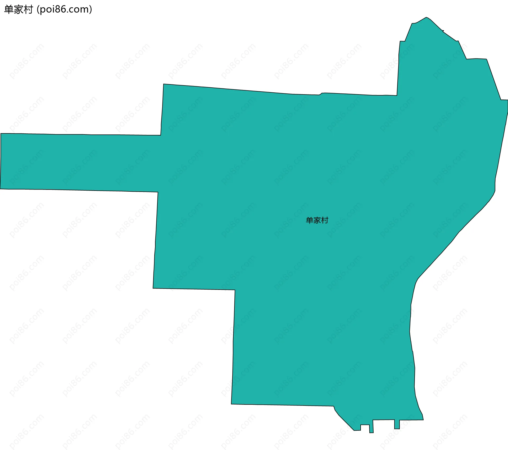 单家村边界地图