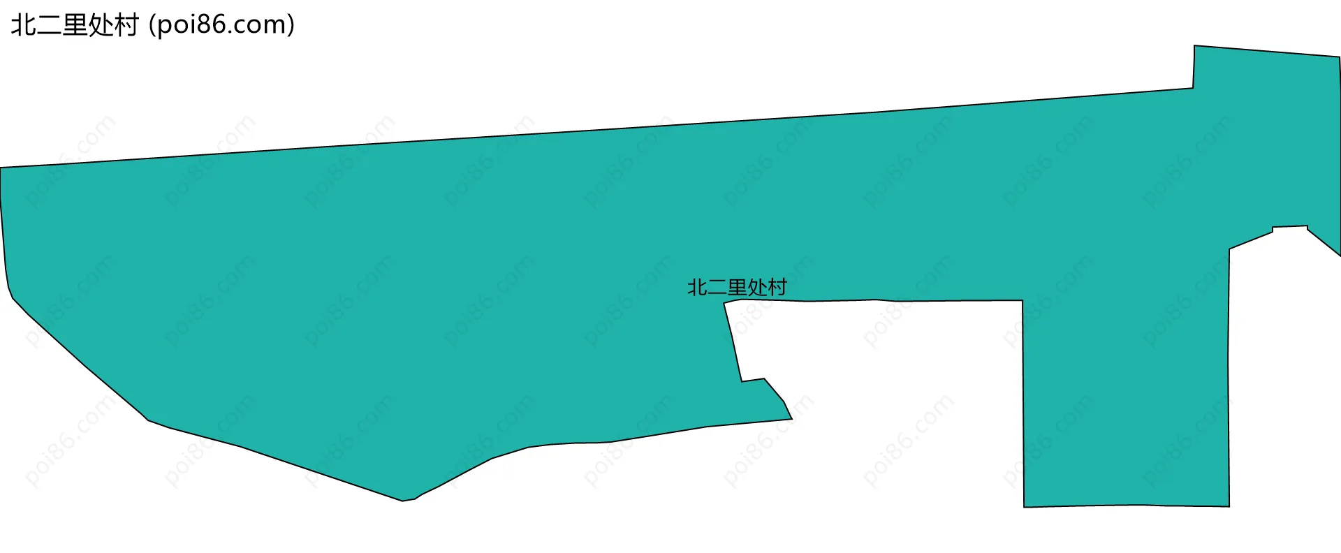 北二里处村边界地图