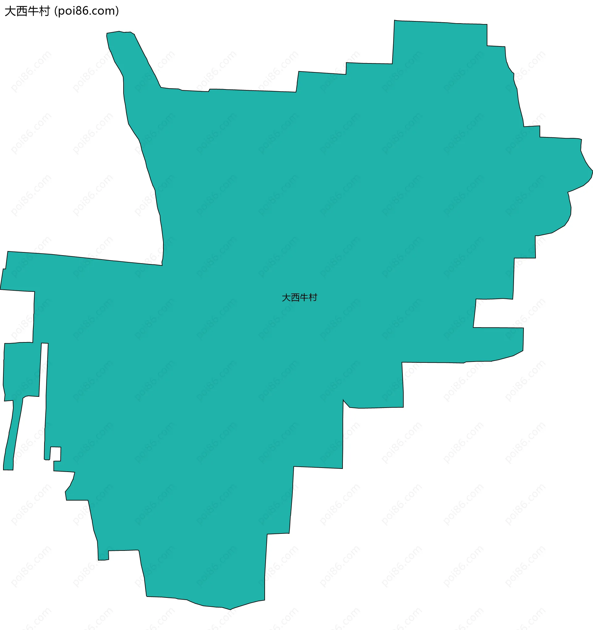 大西牛村边界地图