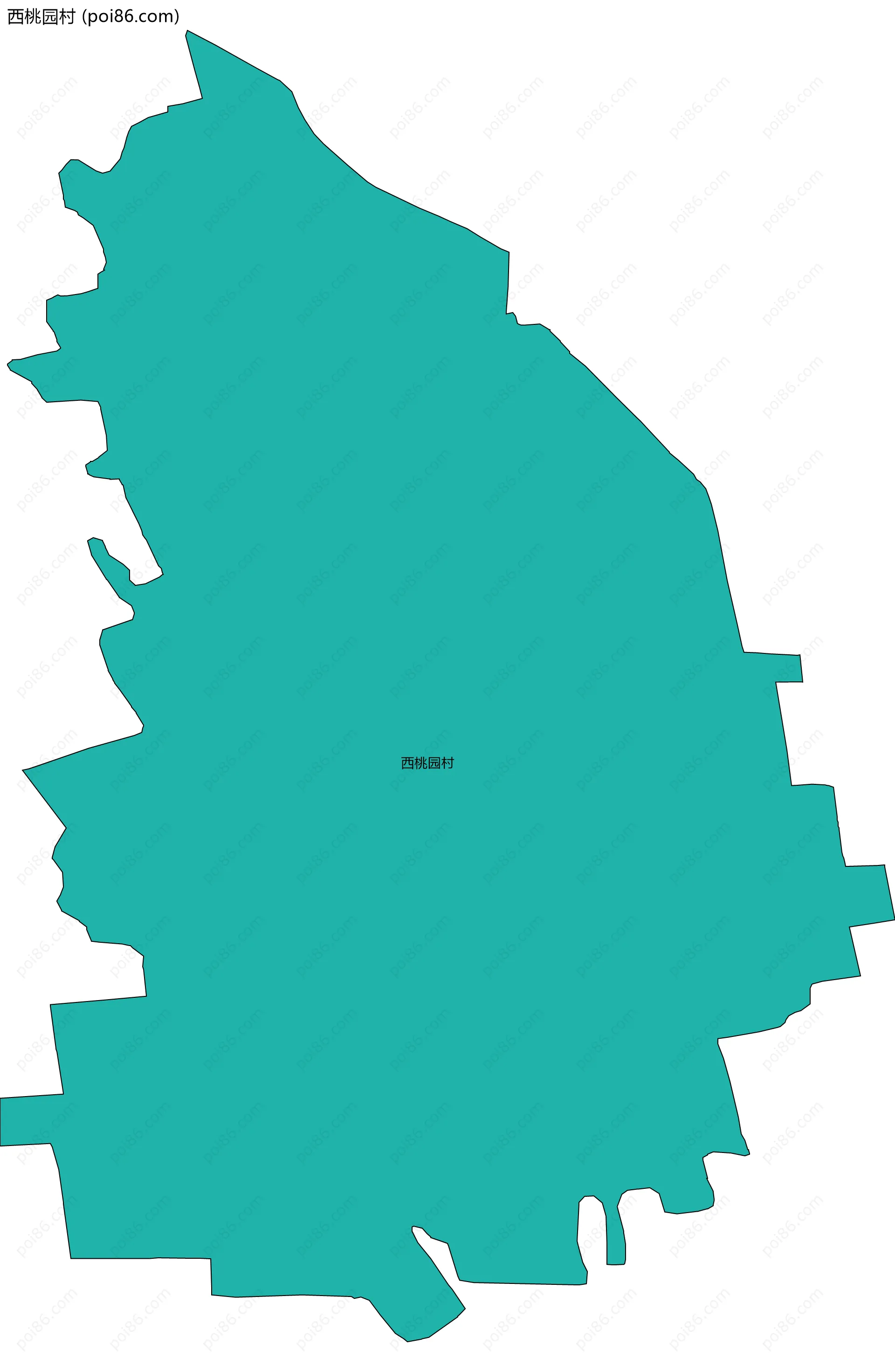 西桃园村边界地图