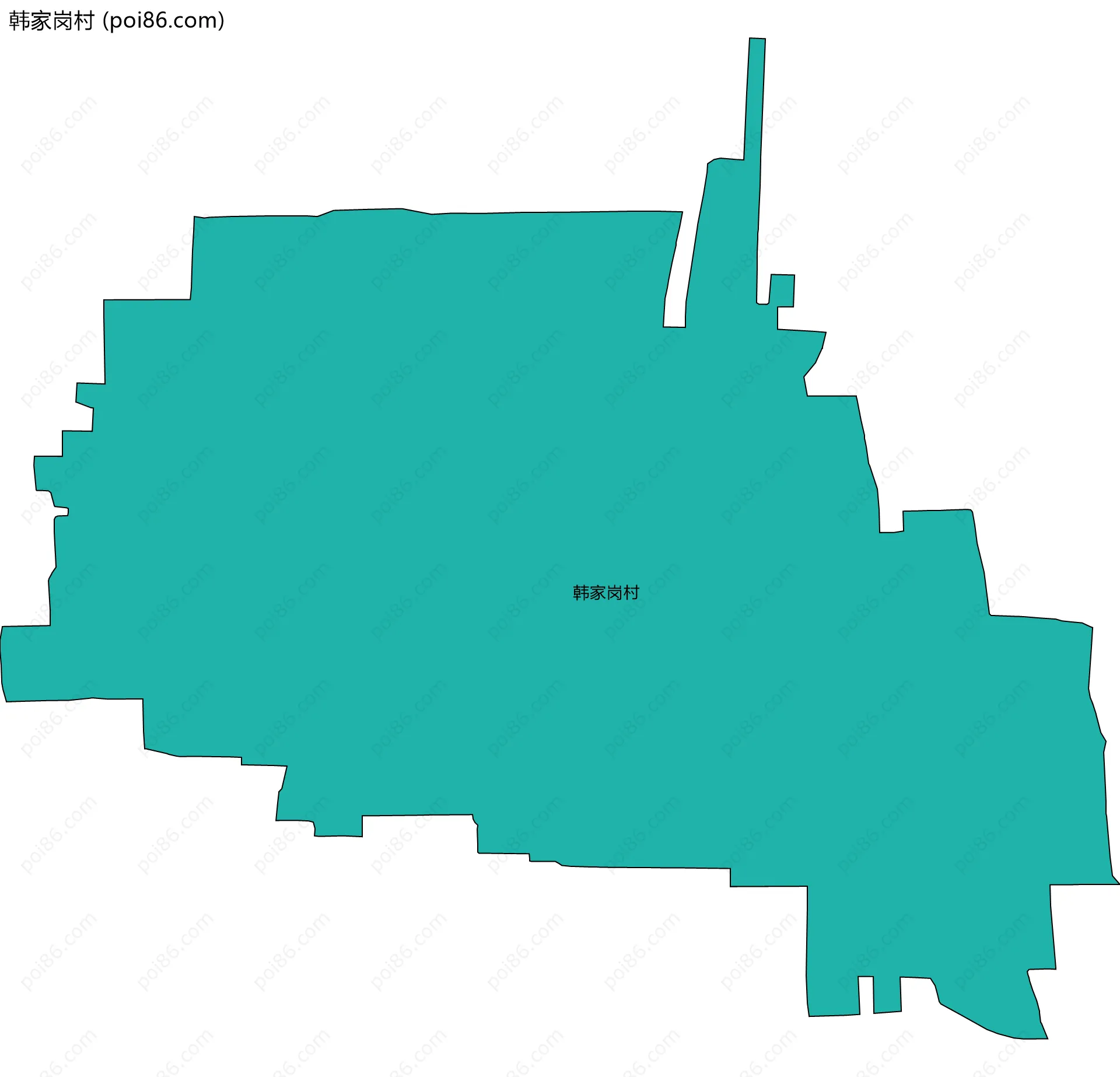 韩家岗村边界地图