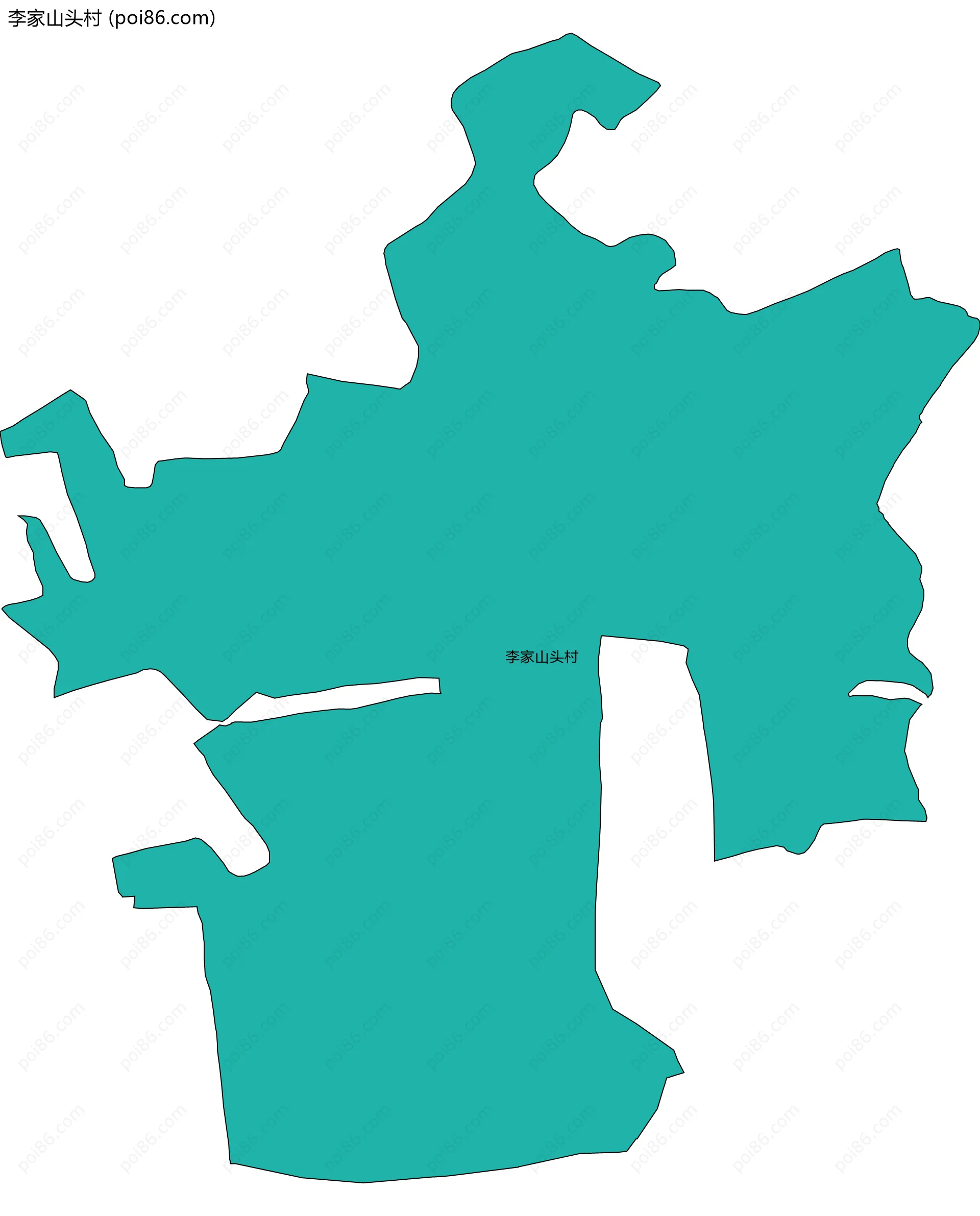 李家山头村边界地图