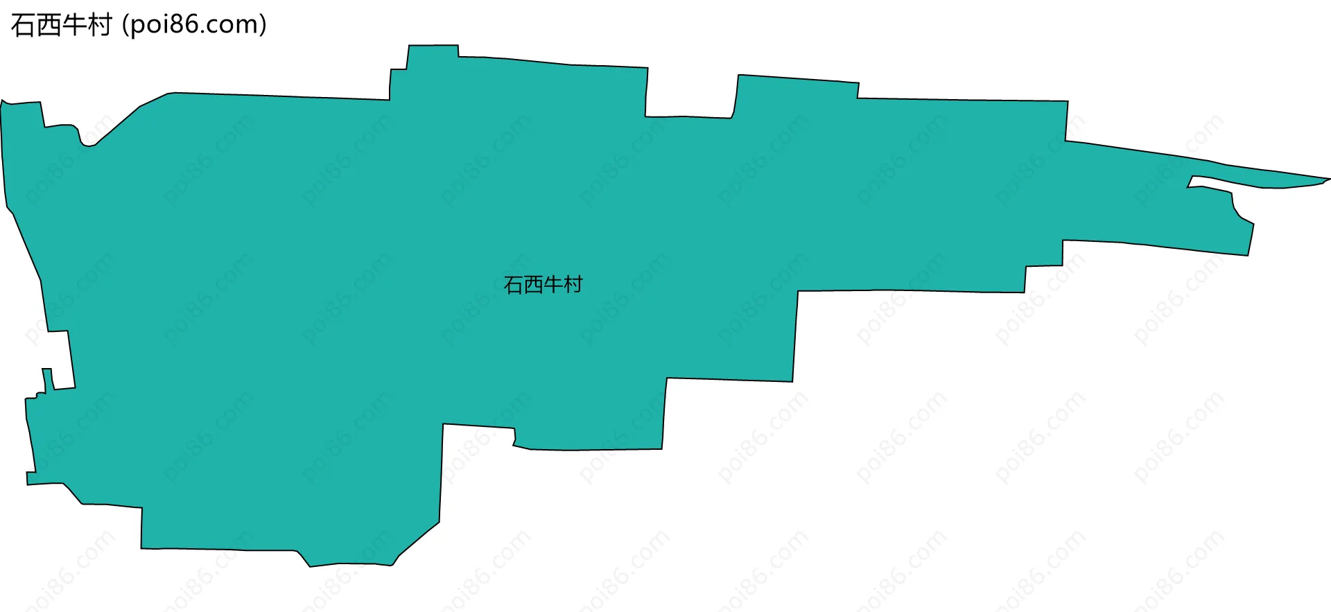 石西牛村边界地图